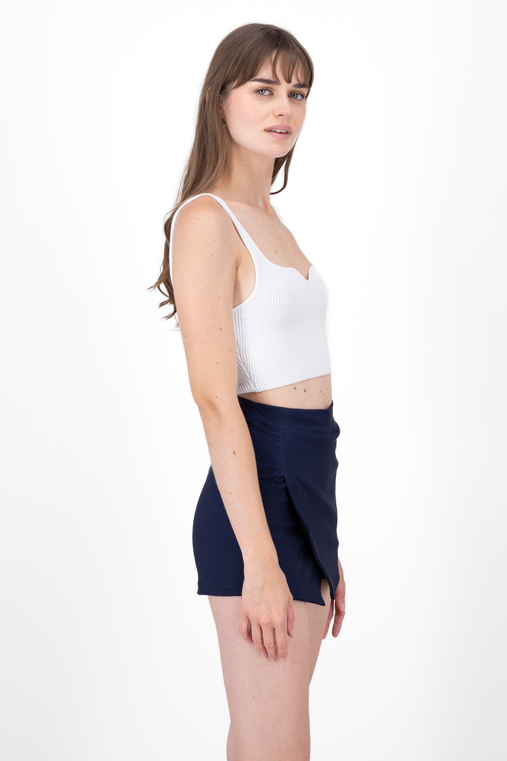 Top Rib Short Detail neckline WHITE