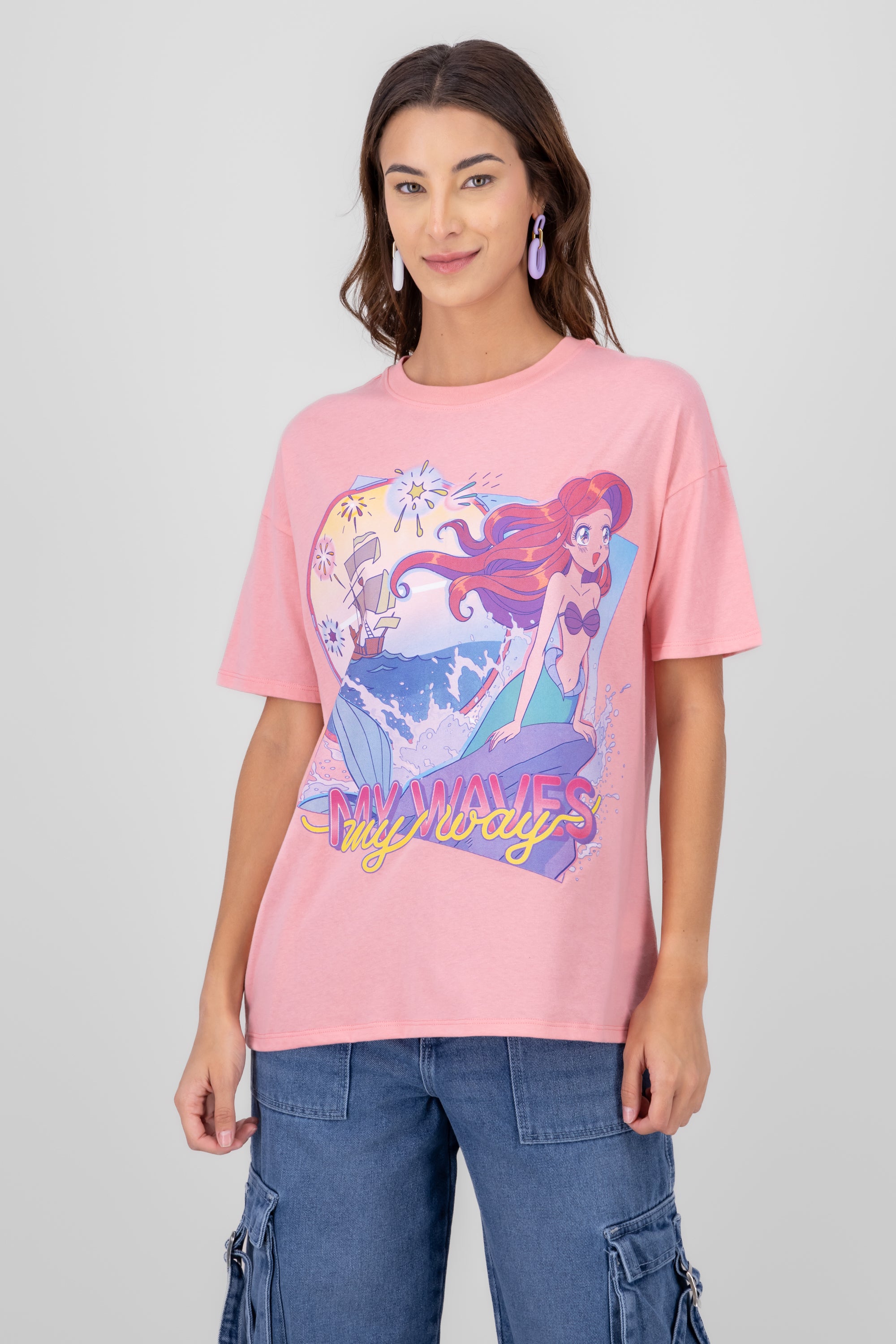 Over Ariel Anime shirt CORAL