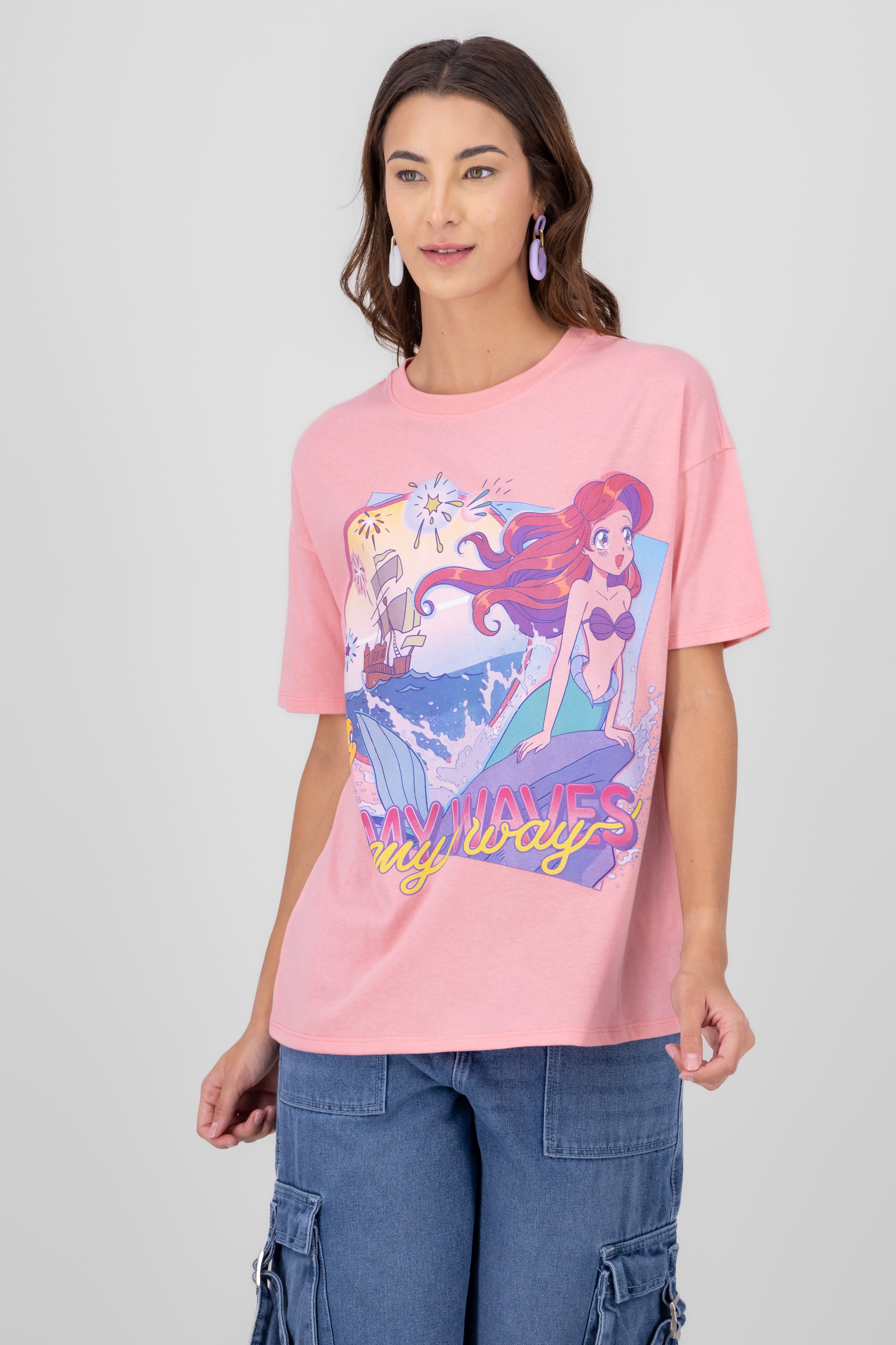 Over Ariel Anime shirt CORAL