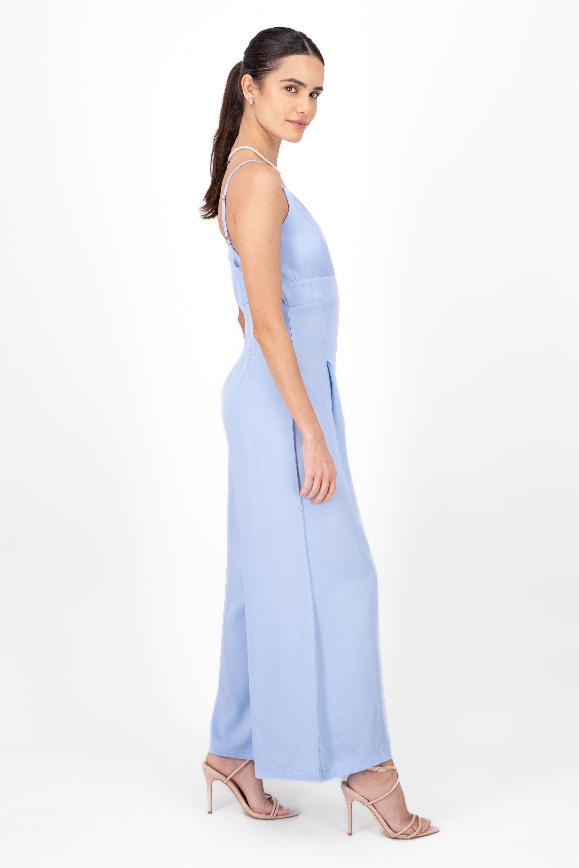 Jumpsuit escote v AZUL CIELO