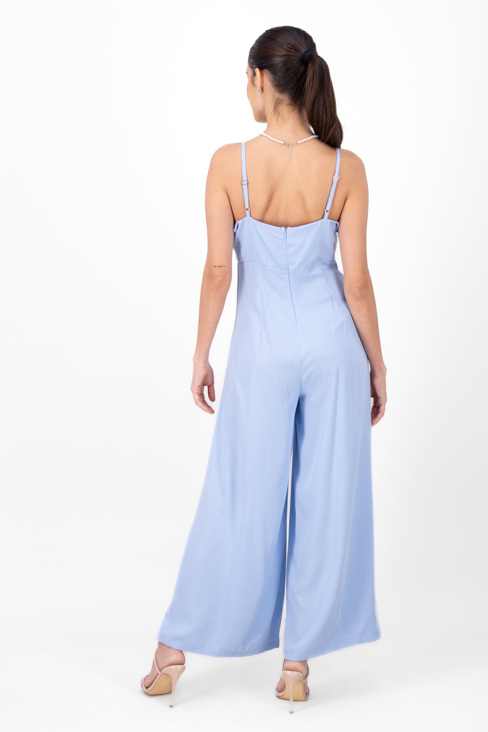 Jumpsuit escote v AZUL CIELO