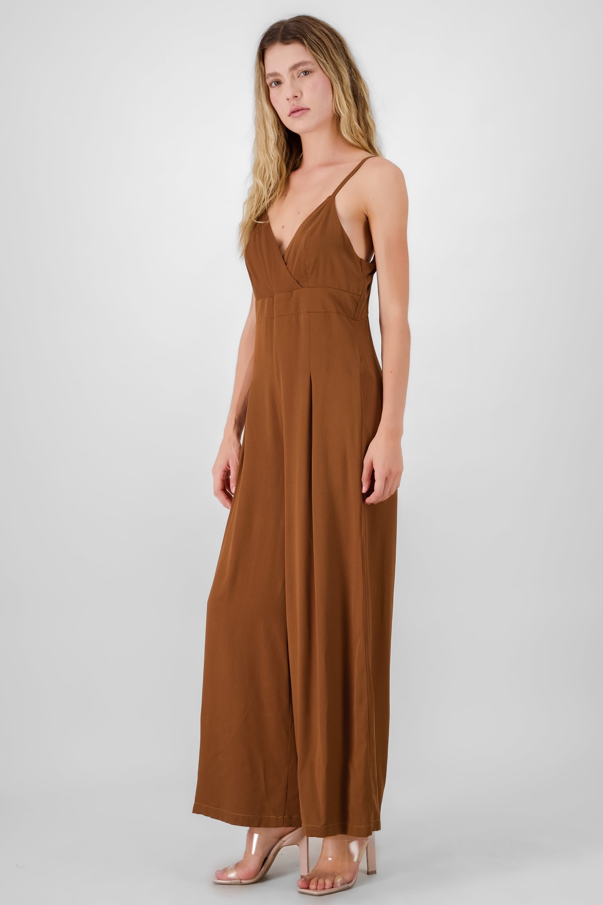 Jumpsuit escote v CHOCOLATE