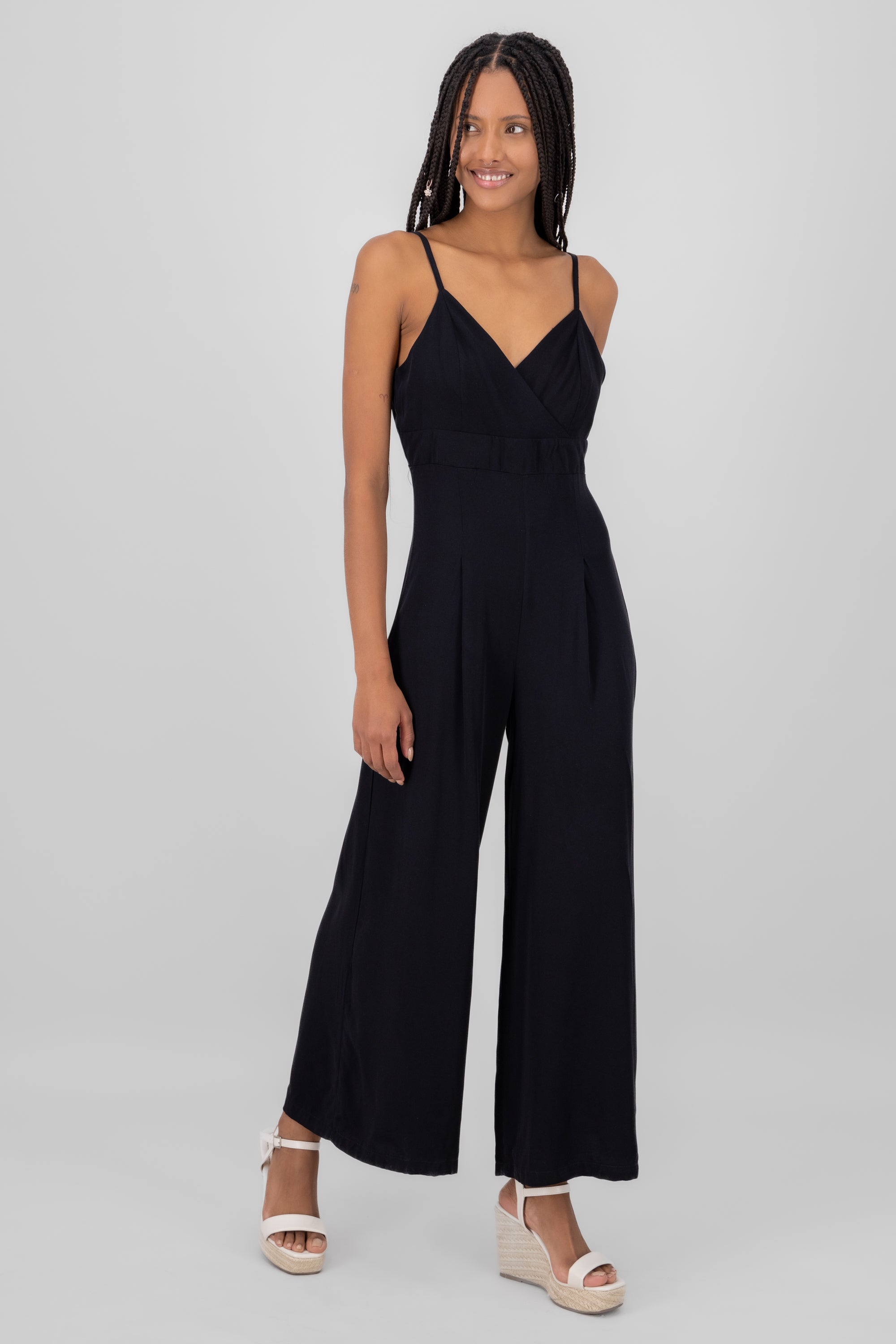 Jumpsuit escote v NEGRO