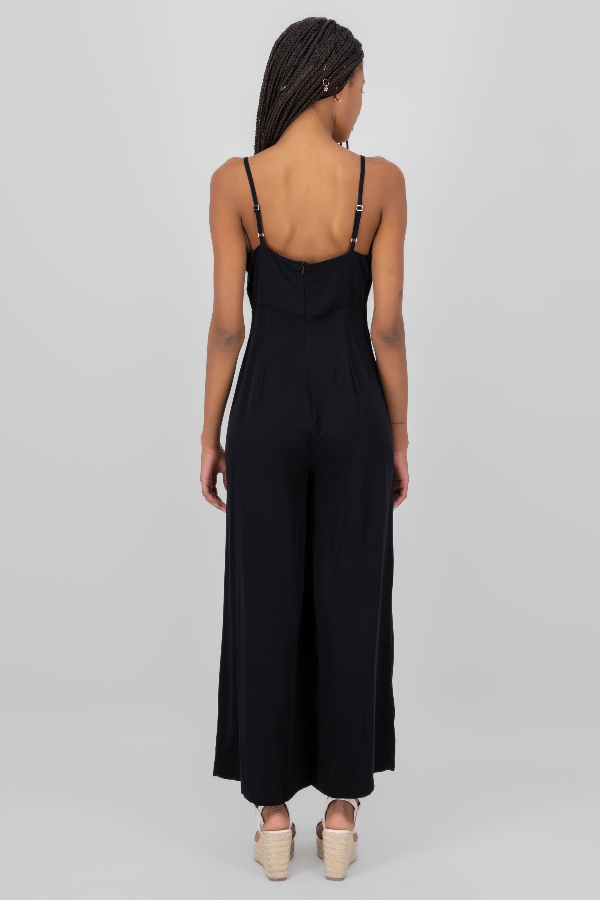 Jumpsuit escote v NEGRO