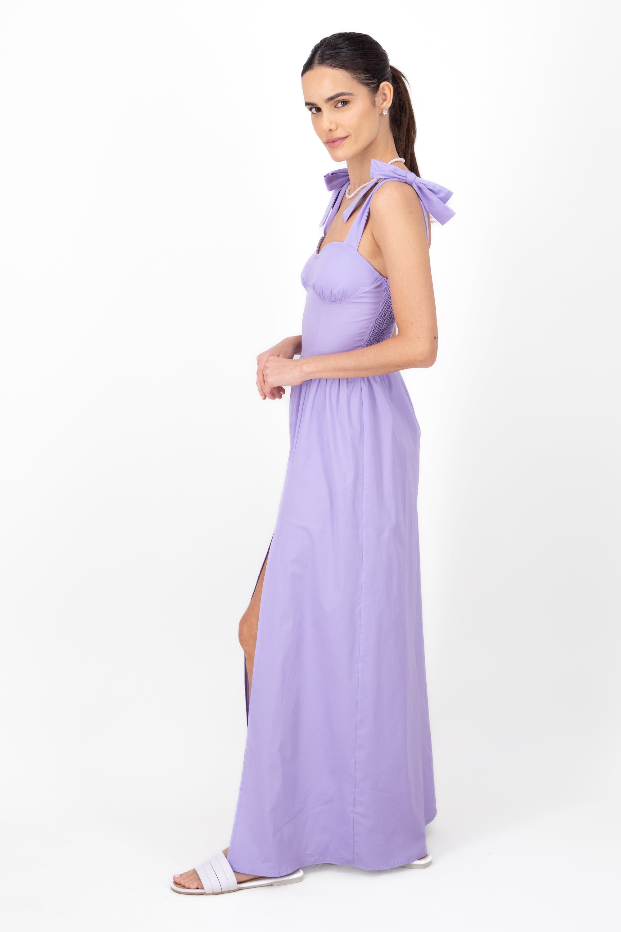 Maxi Dress Detail Moños Straps LILAC