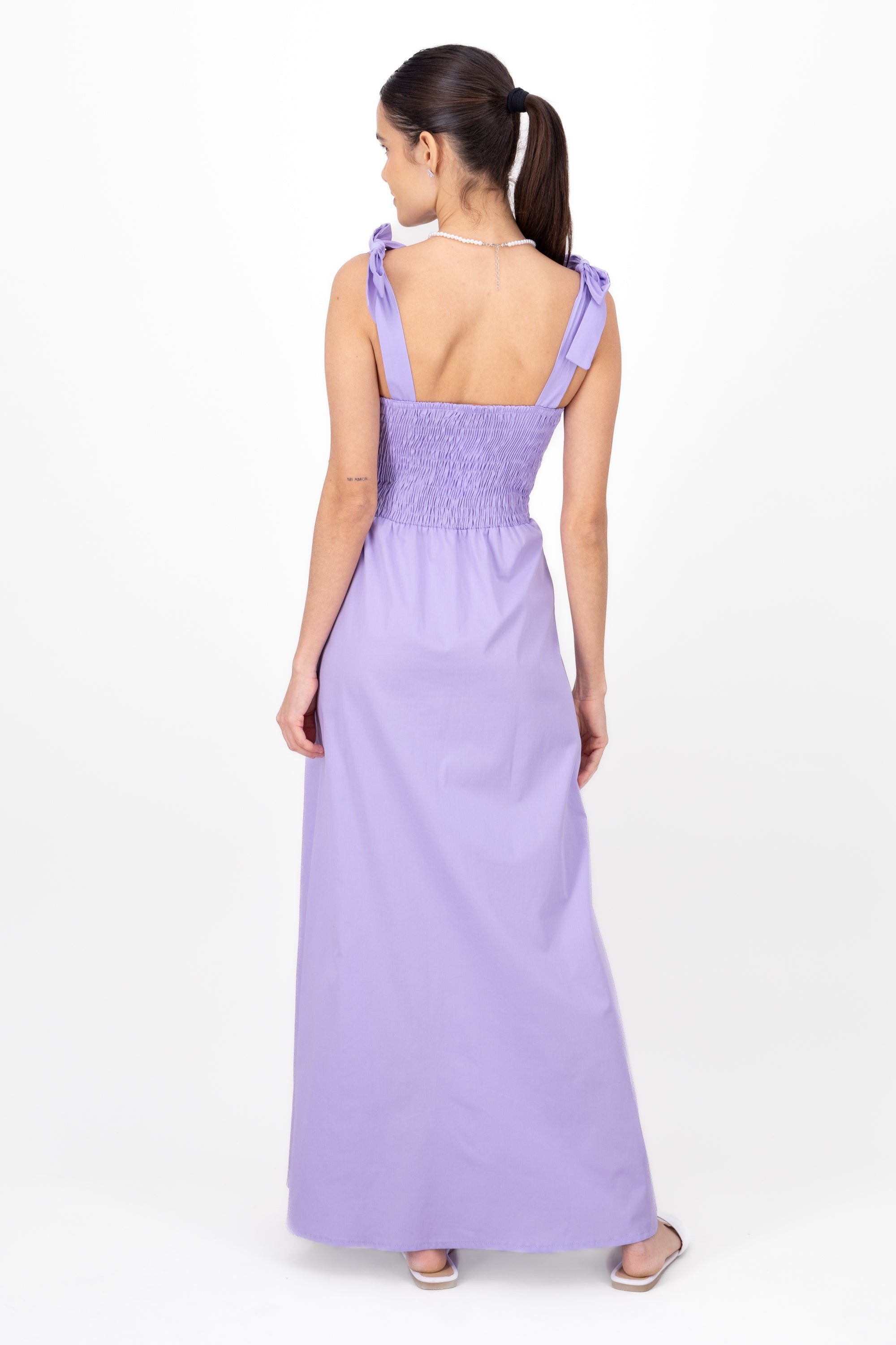 Maxi Dress Detail Moños Straps LILAC