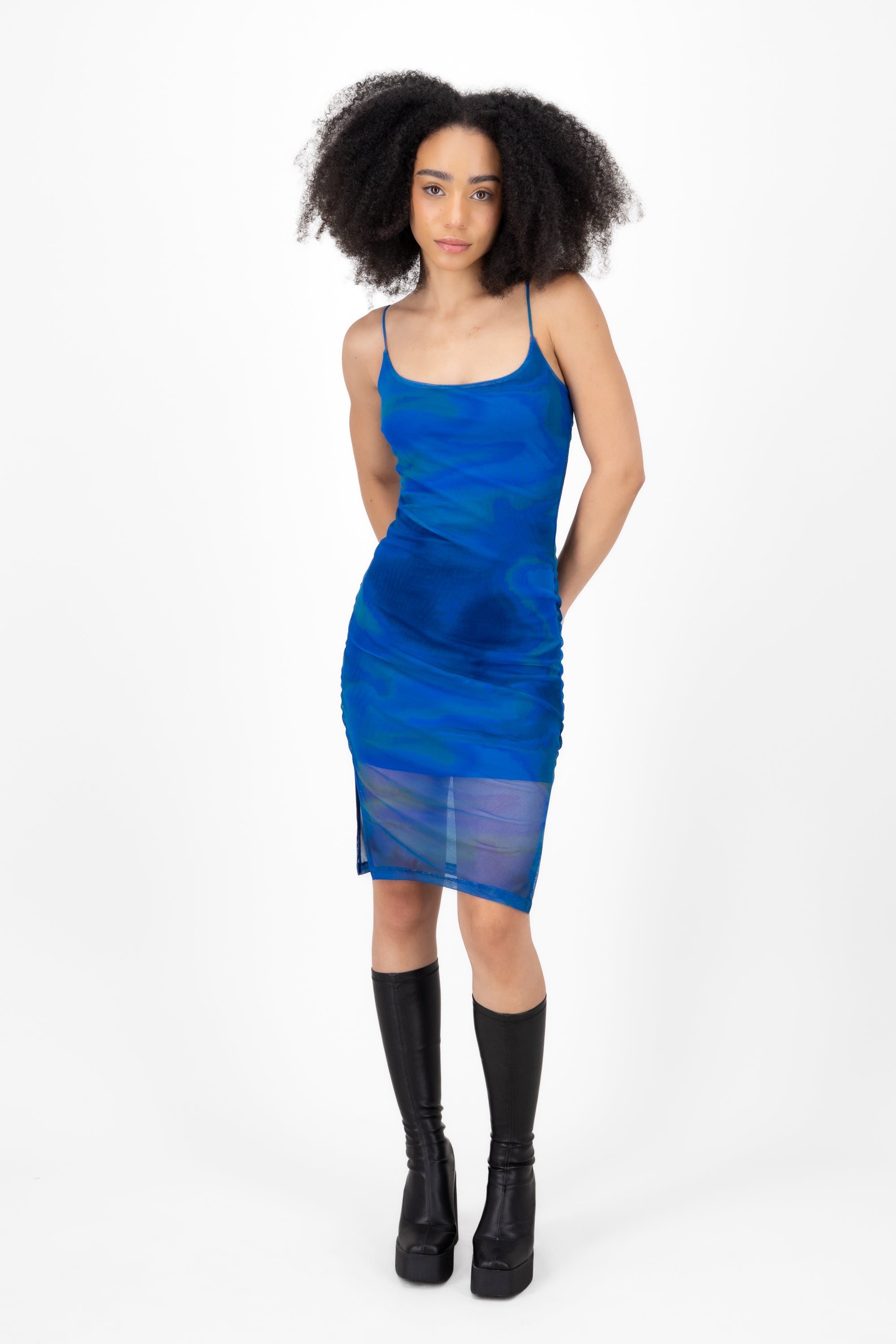 Vestido mini mesh AZUL COMBO