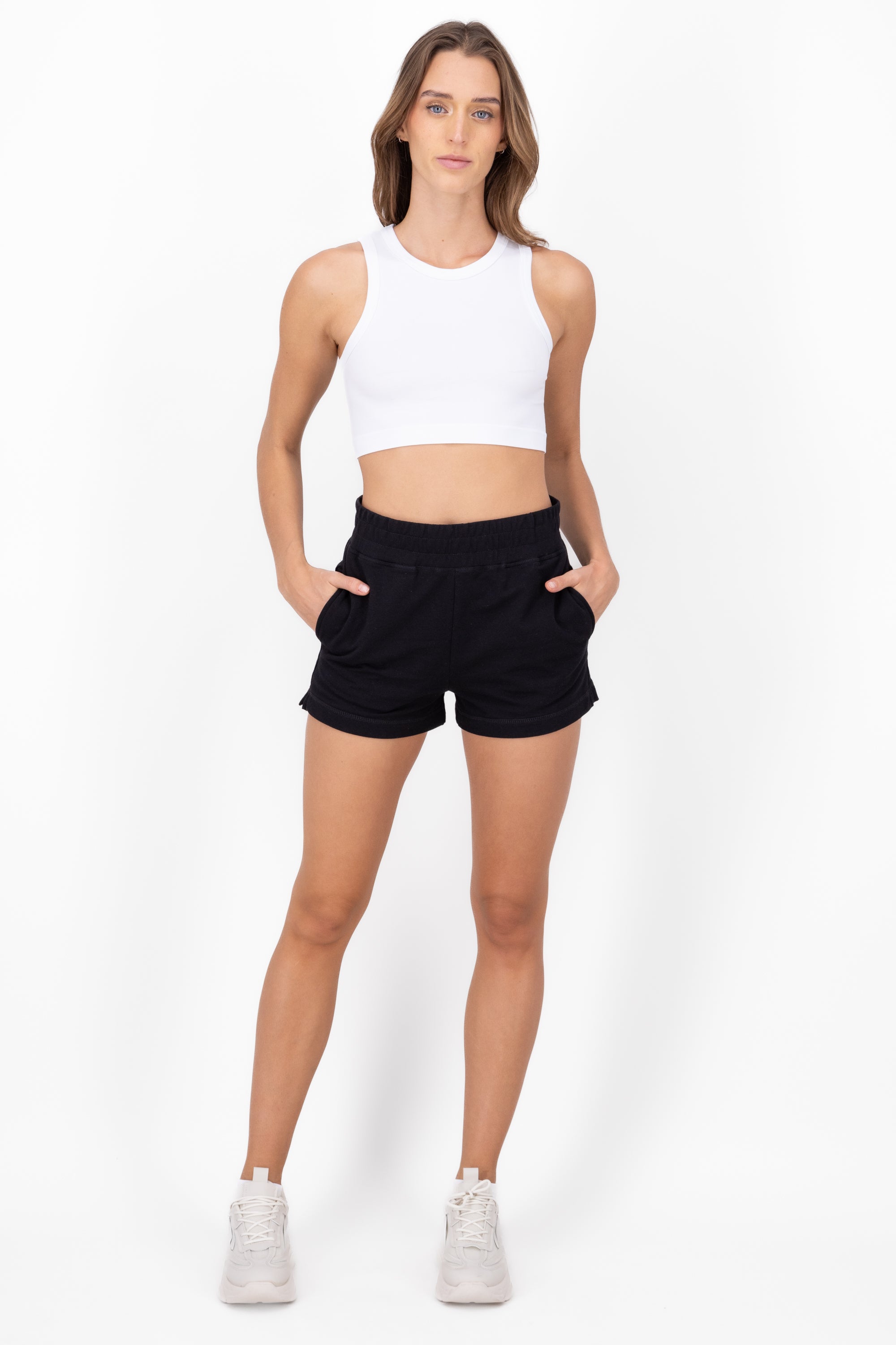 Shorts with smooth pasta BLACK