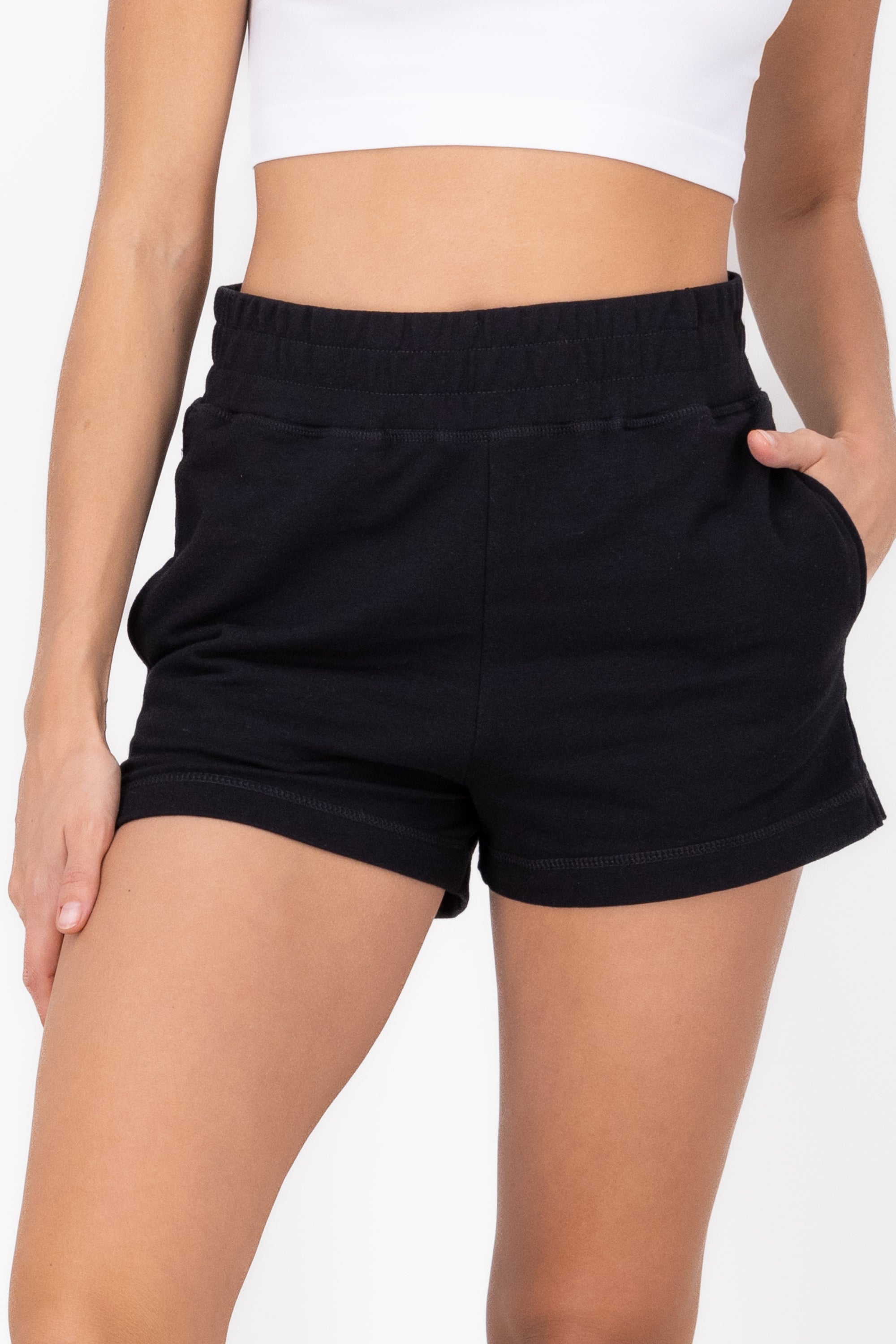 Shorts with smooth pasta BLACK