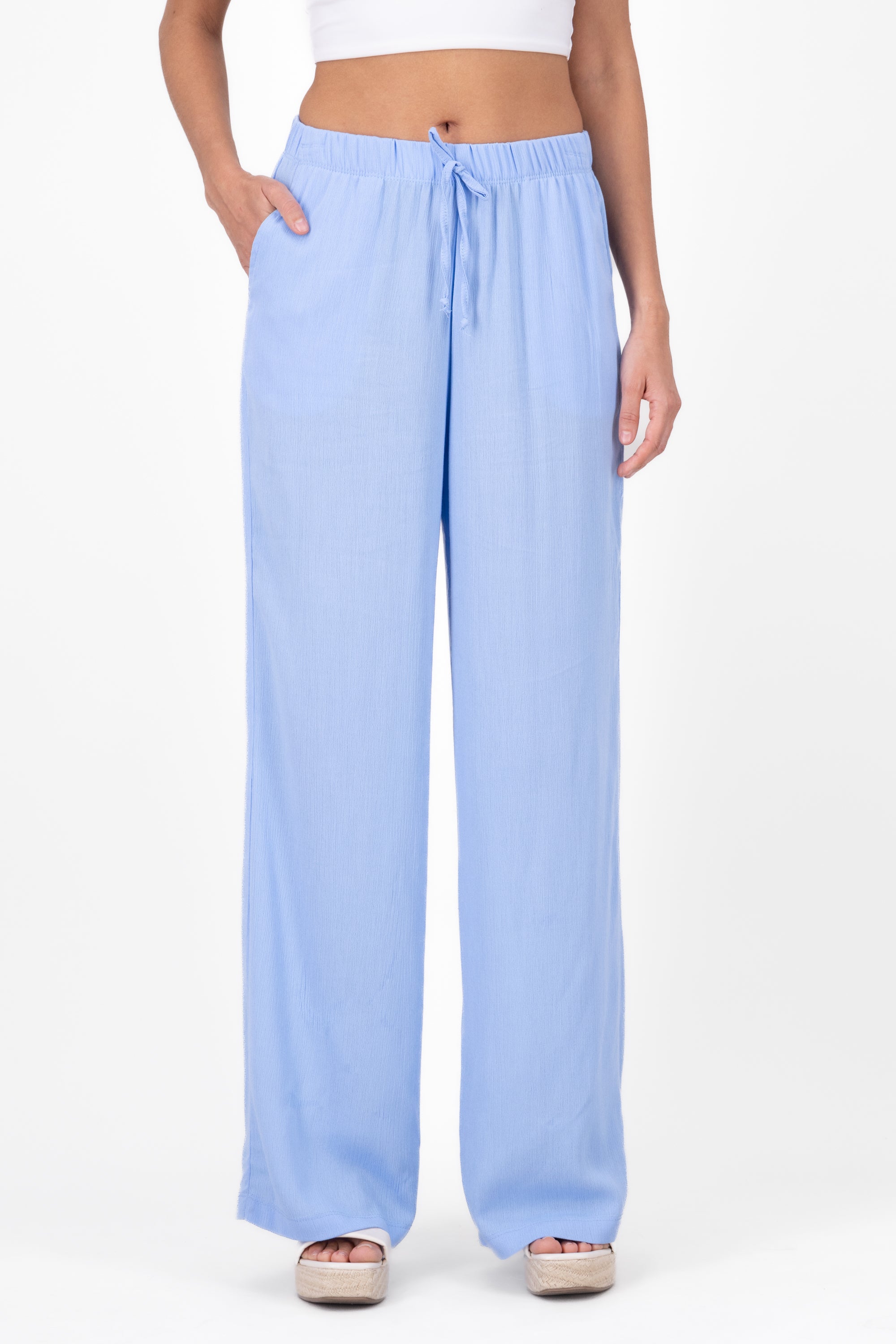 Smooth fluid pants Sky blue