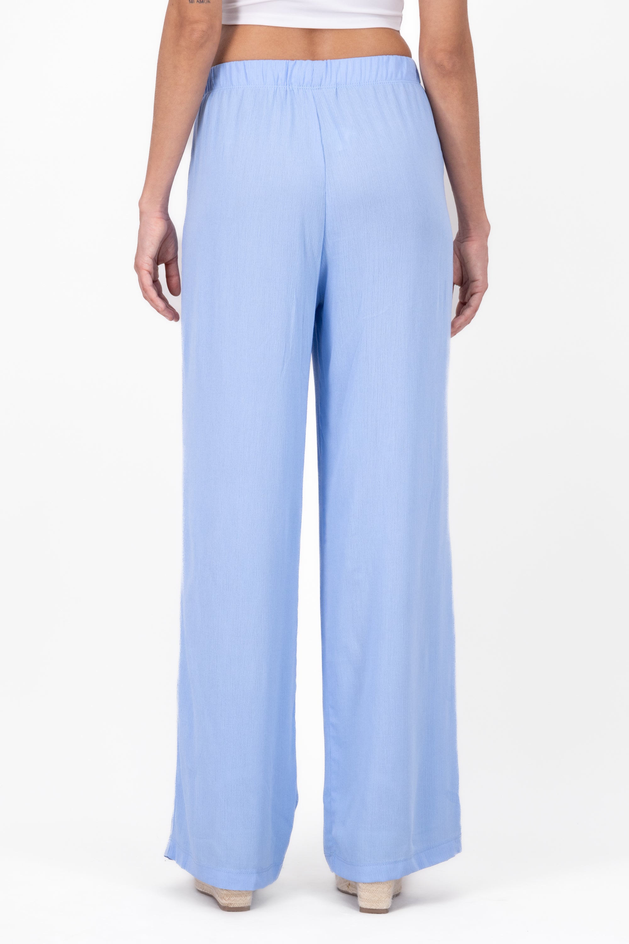 Smooth fluid pants Sky blue