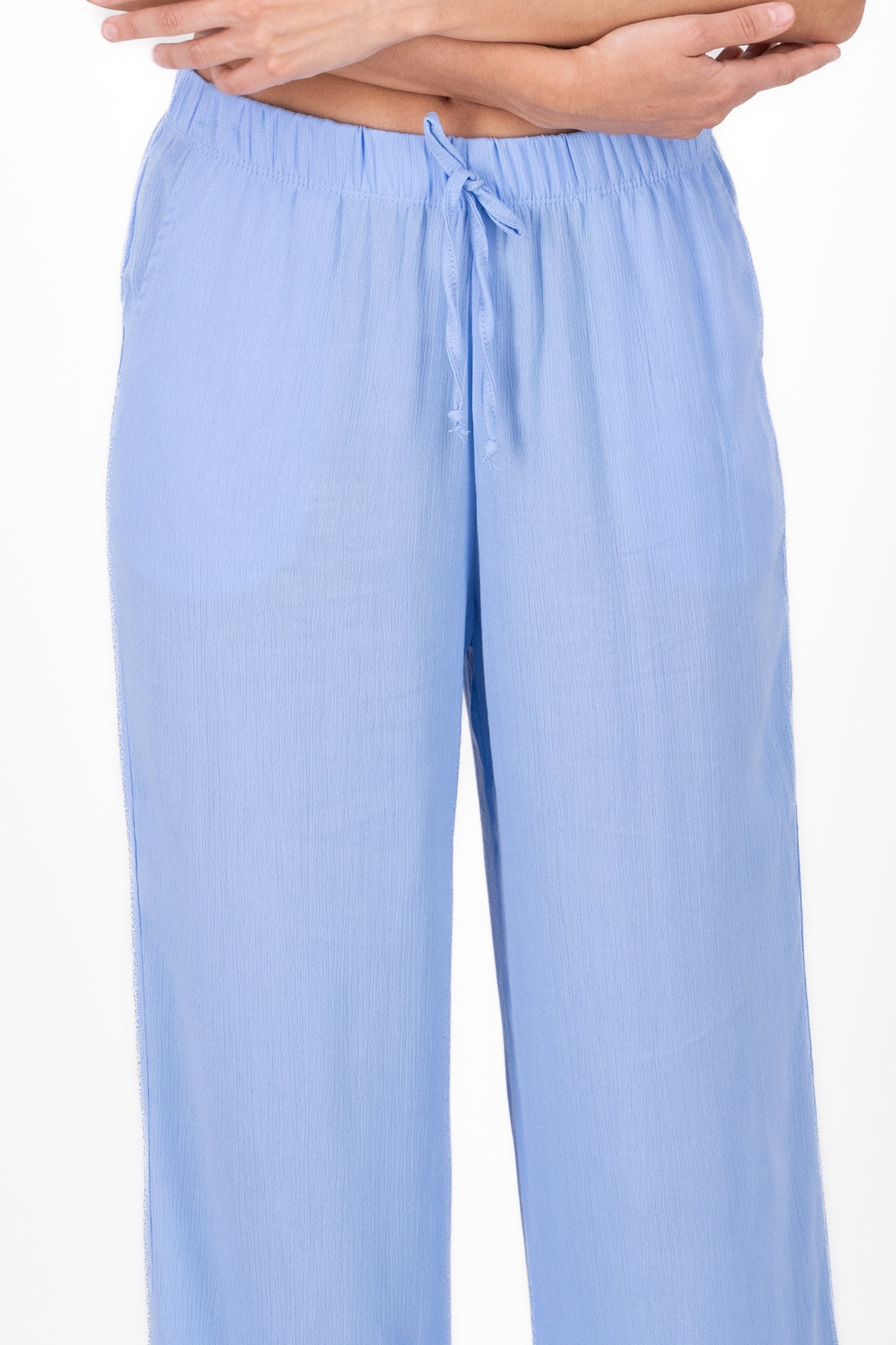 Smooth fluid pants Sky blue