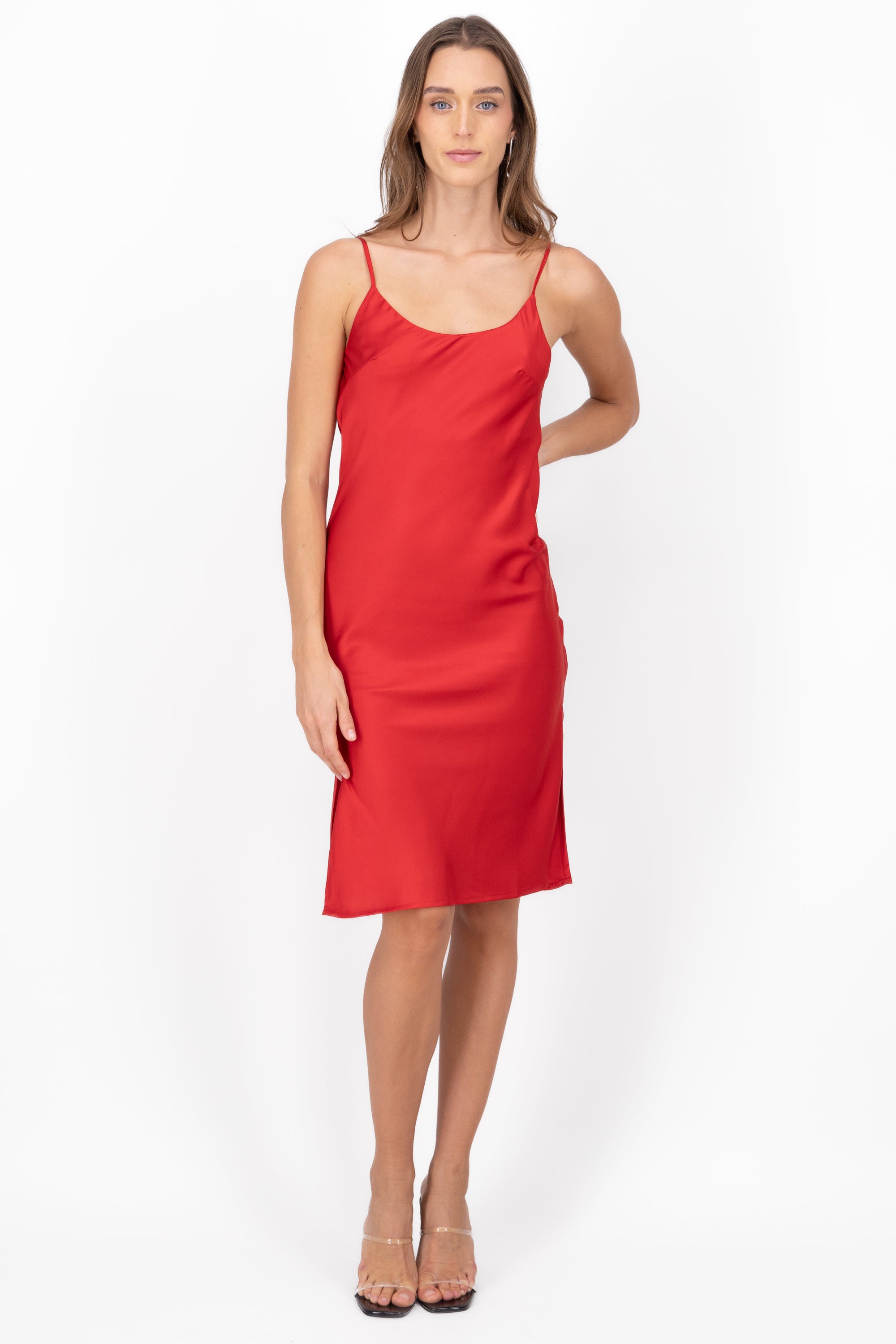 Smooth round round dress RED