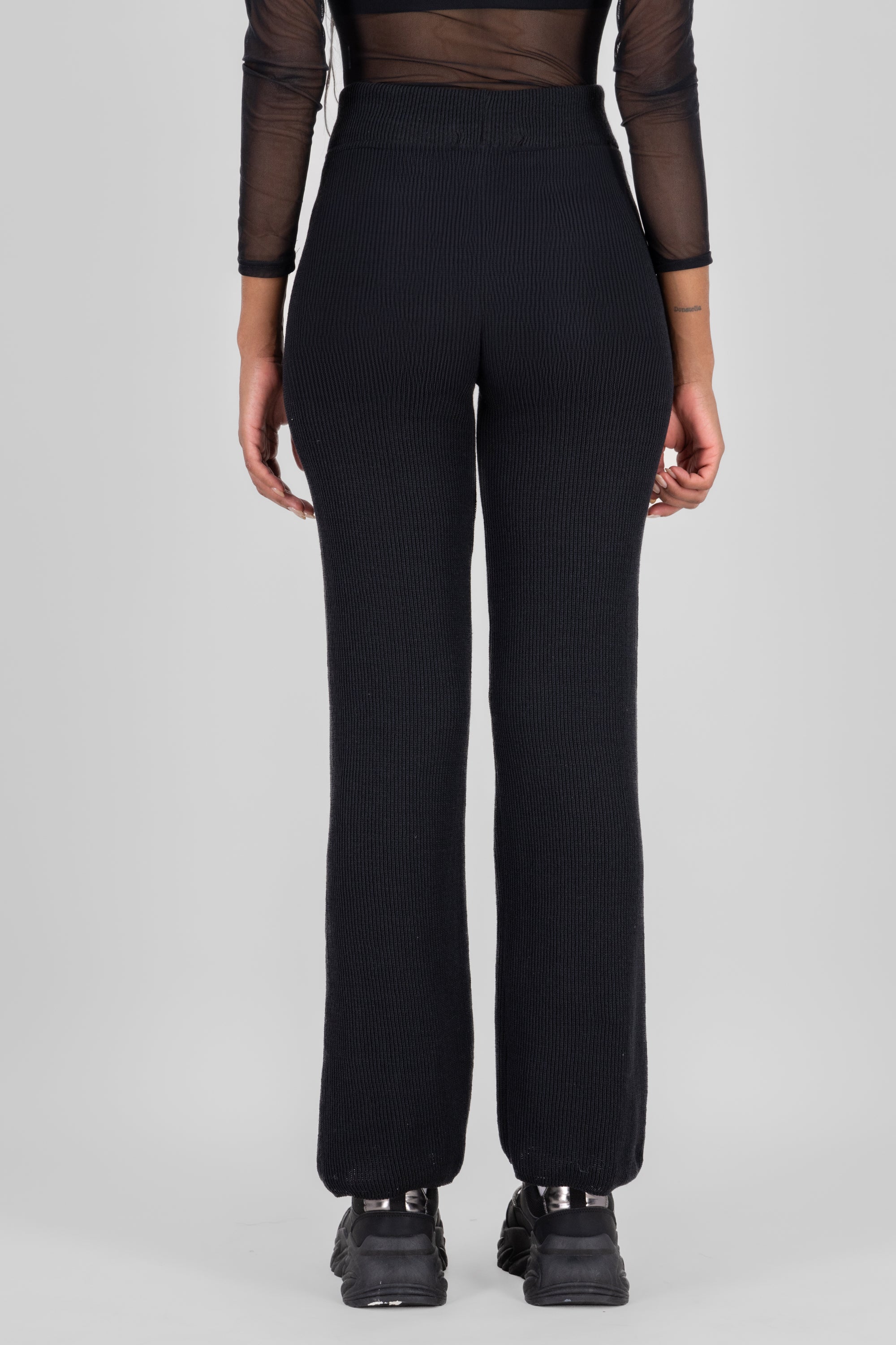 Pantalon fluido tejido wide leg NEGRO