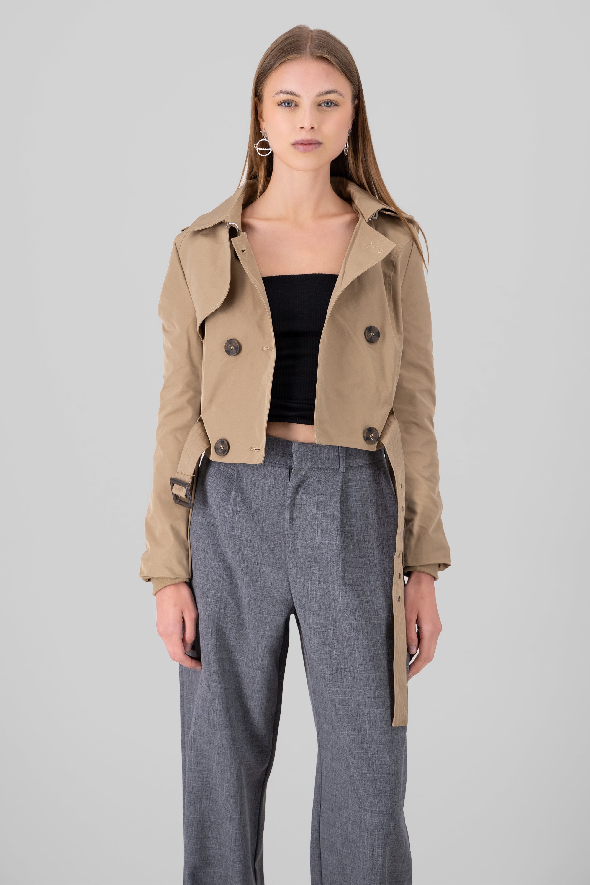 CROP GABARDINE BEIGE