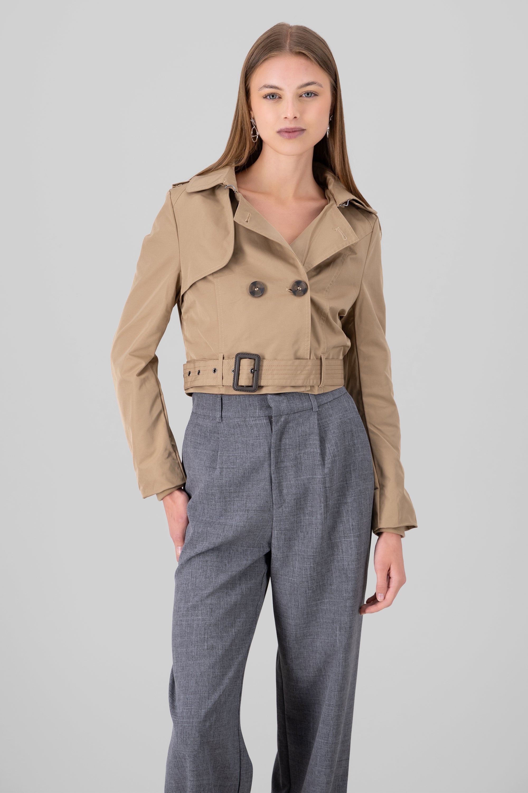 CROP GABARDINE BEIGE