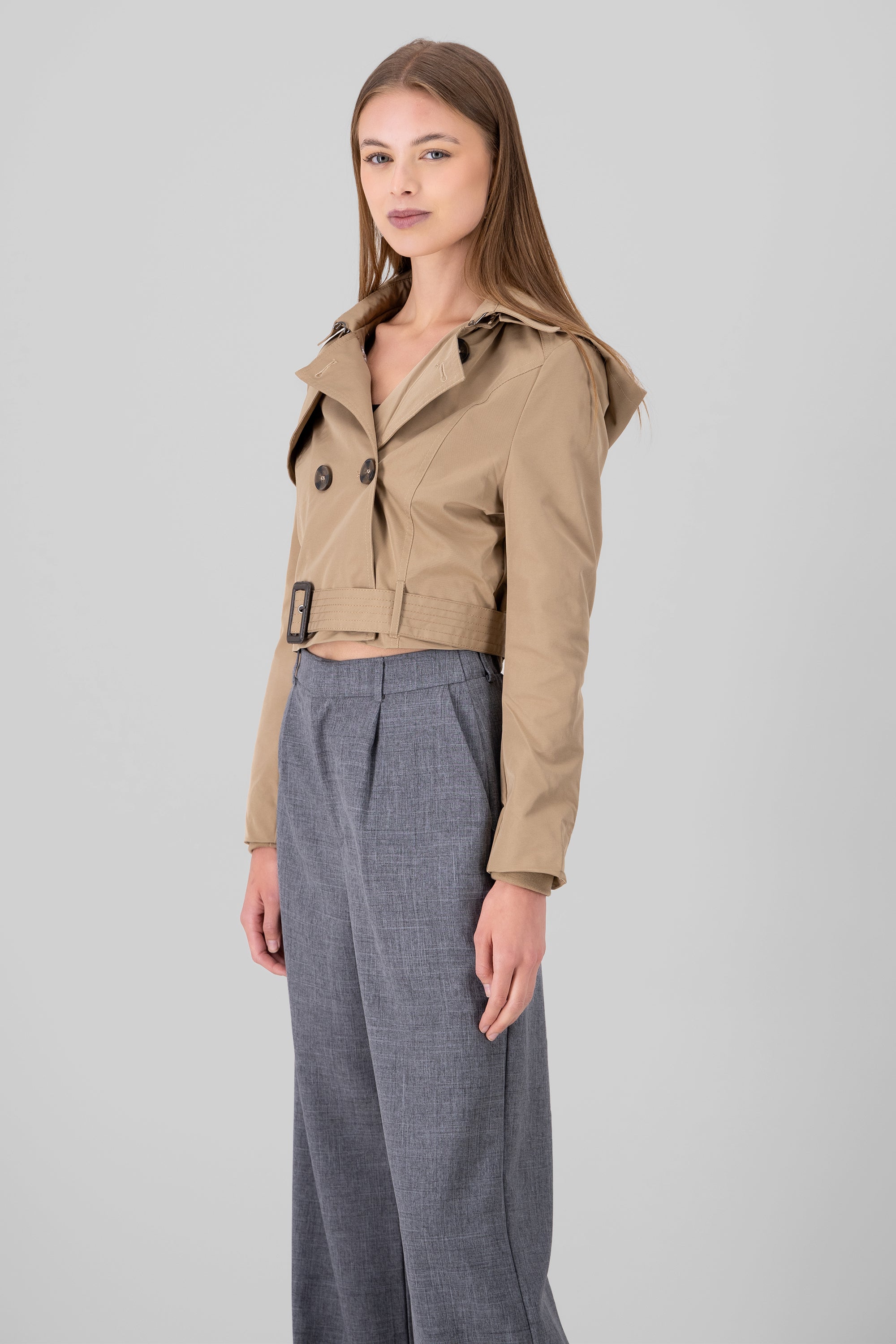 CROP GABARDINE BEIGE