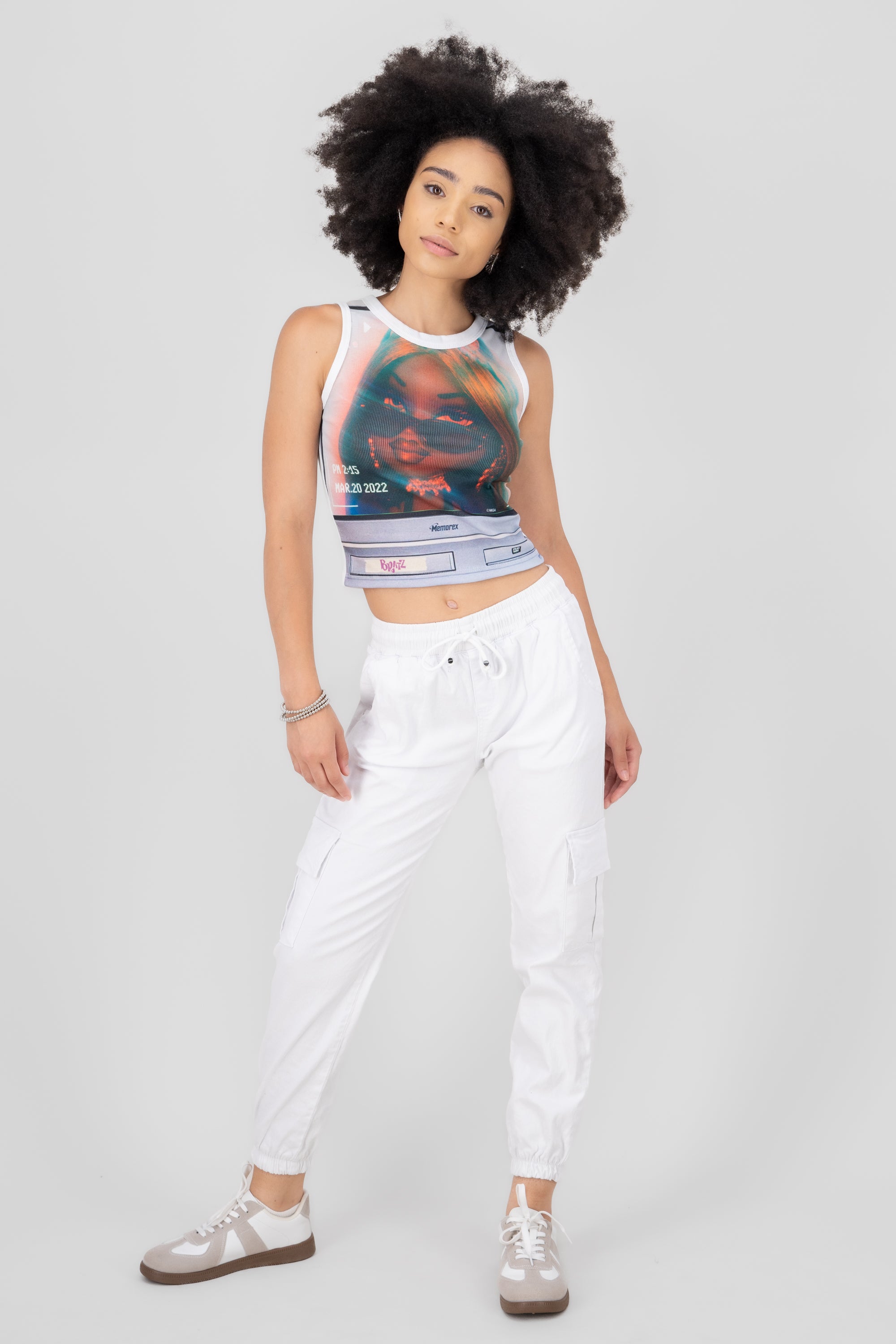 Jeans with spring and jareta WHITE