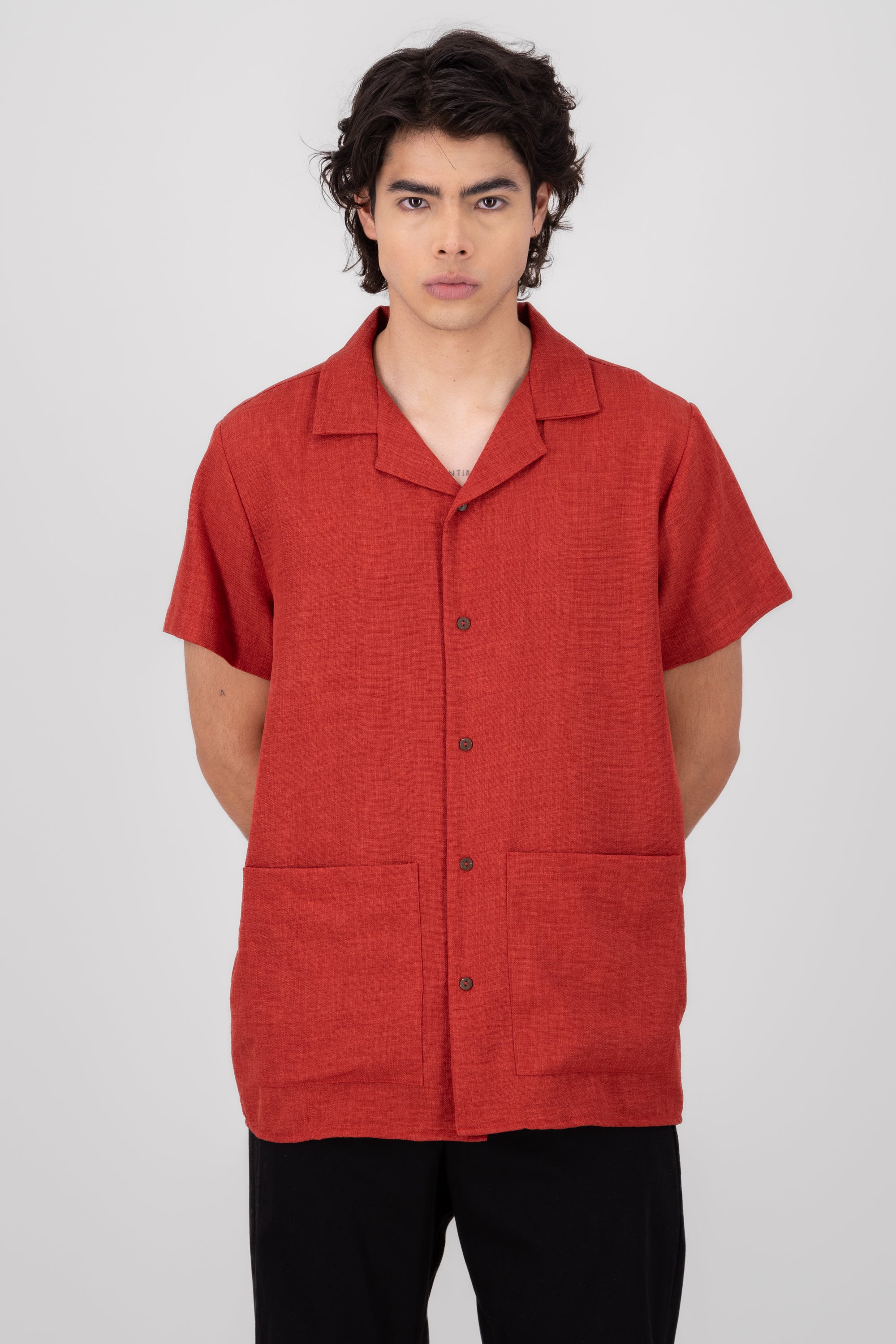 Coconut resort shirt BRICK