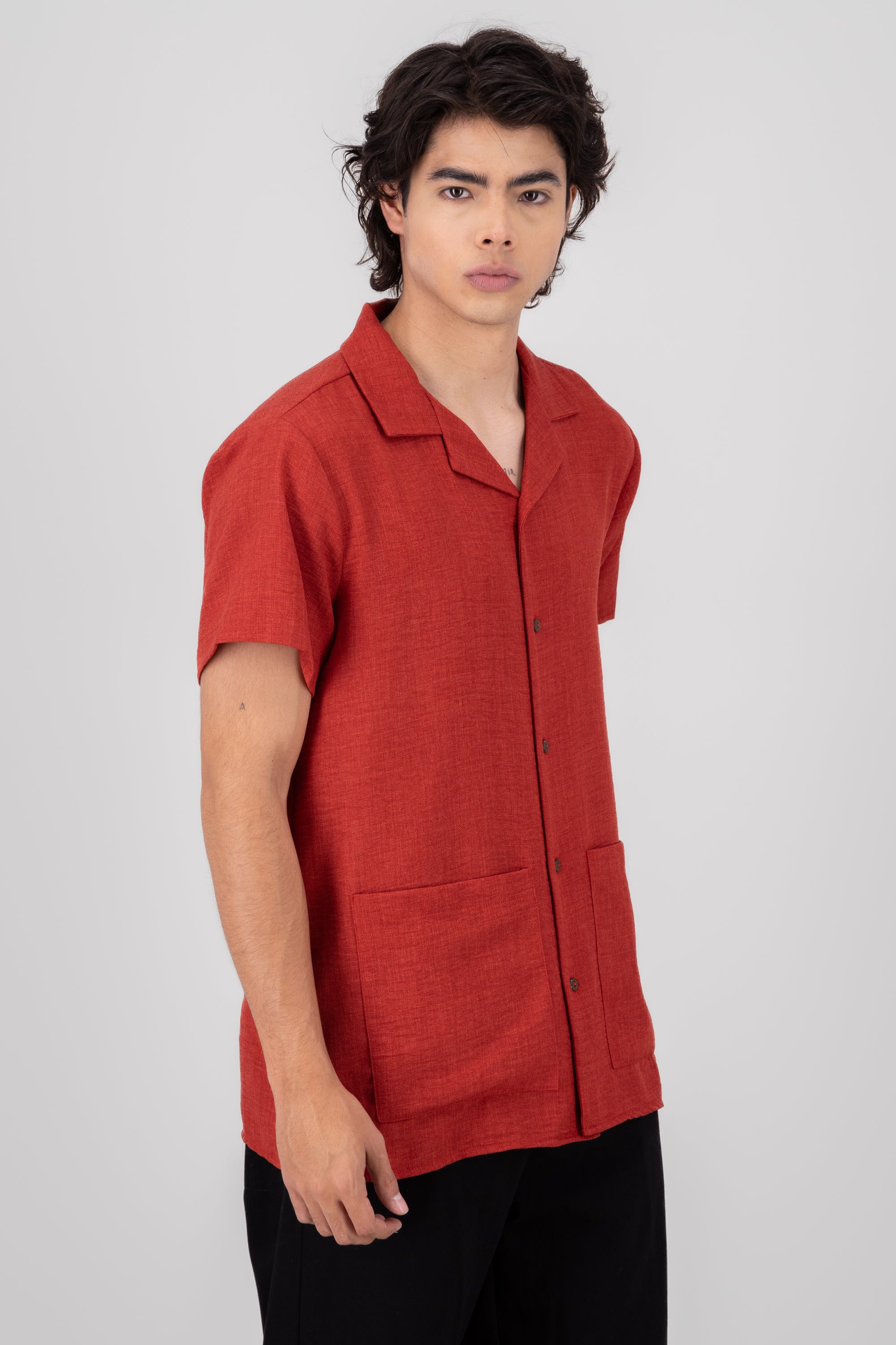 Coconut resort shirt BRICK