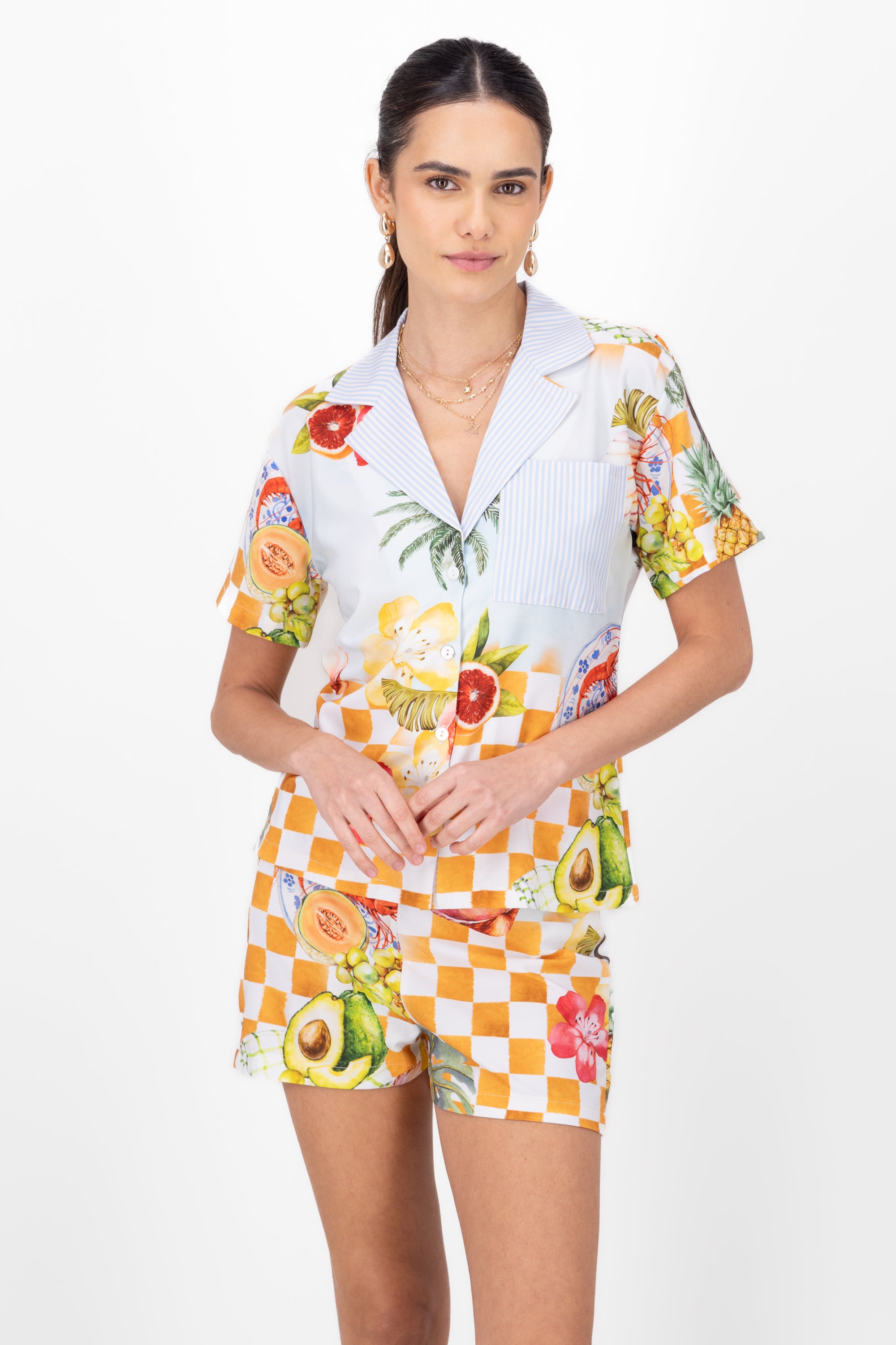 Fruit printed shirt Combo blue