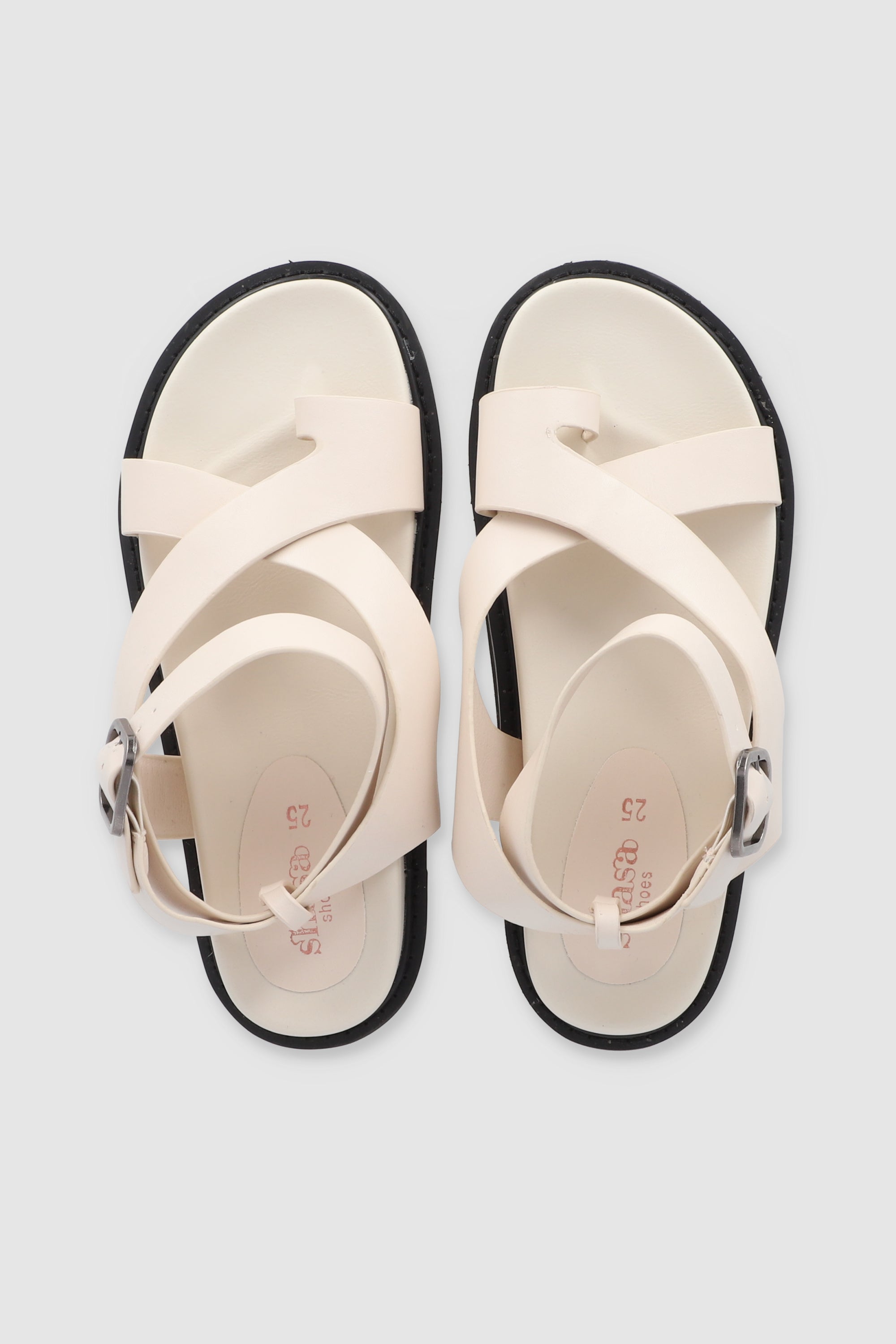 Gladiator sandal strips wide finger BONE