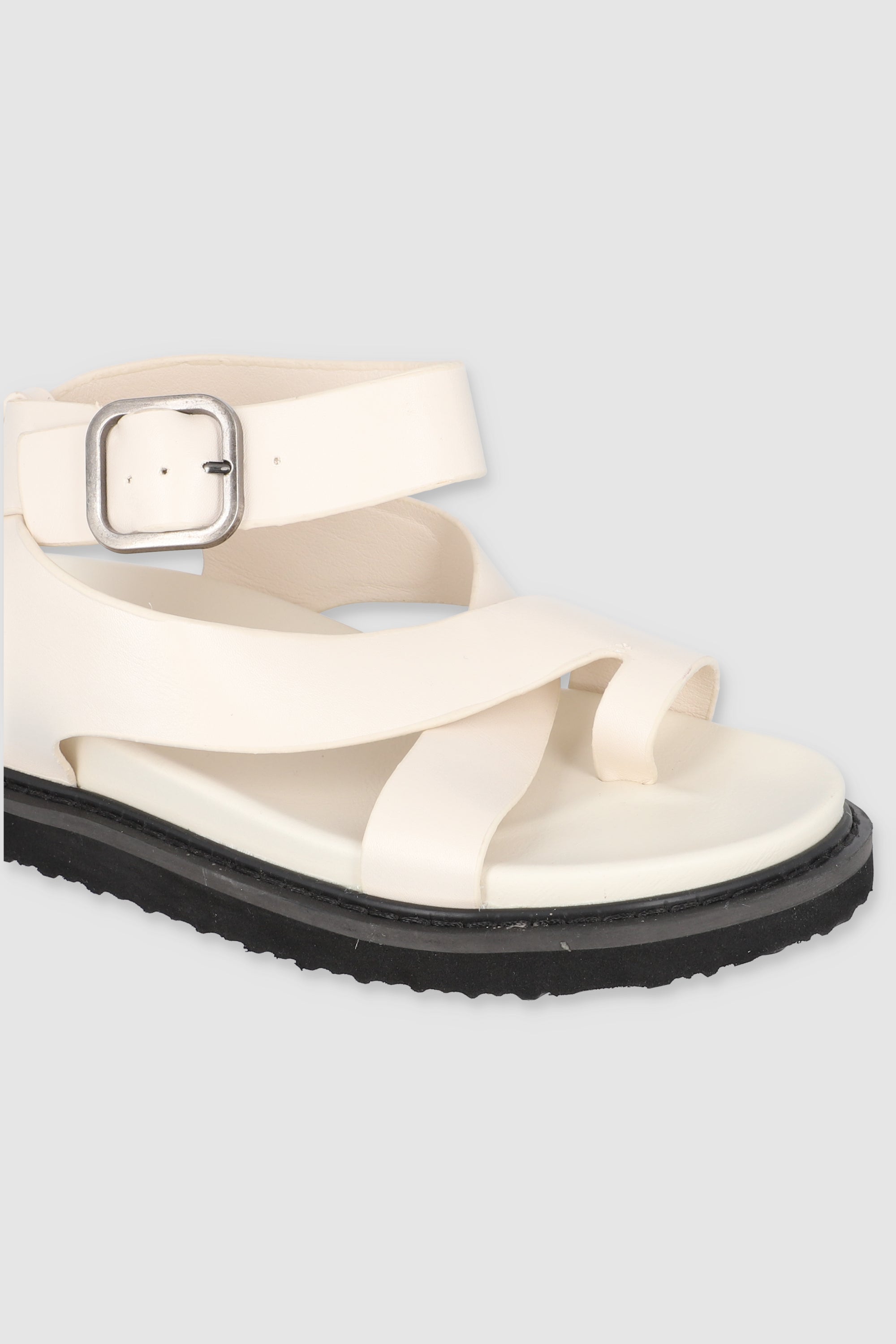 Gladiator sandal strips wide finger BONE