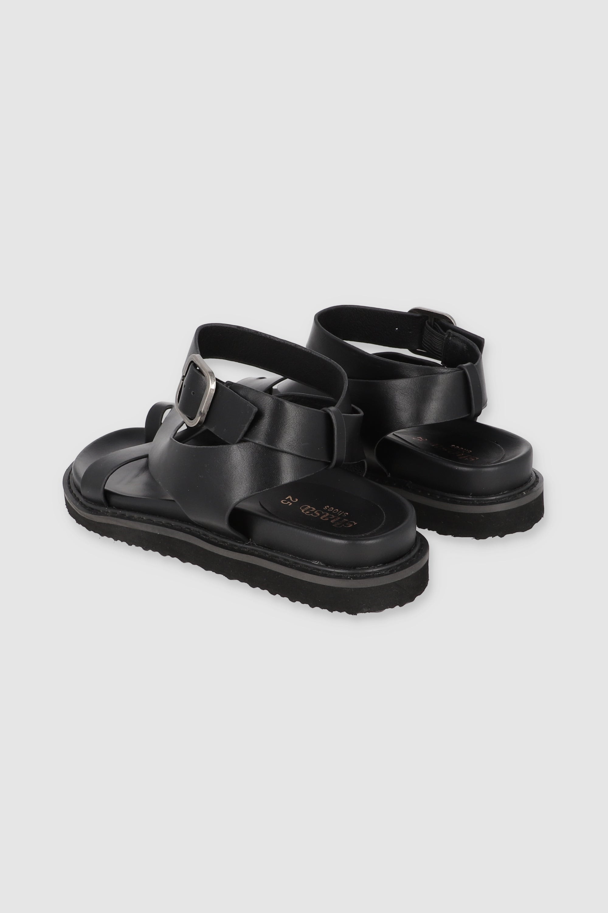Gladiator sandal strips wide finger BLACK