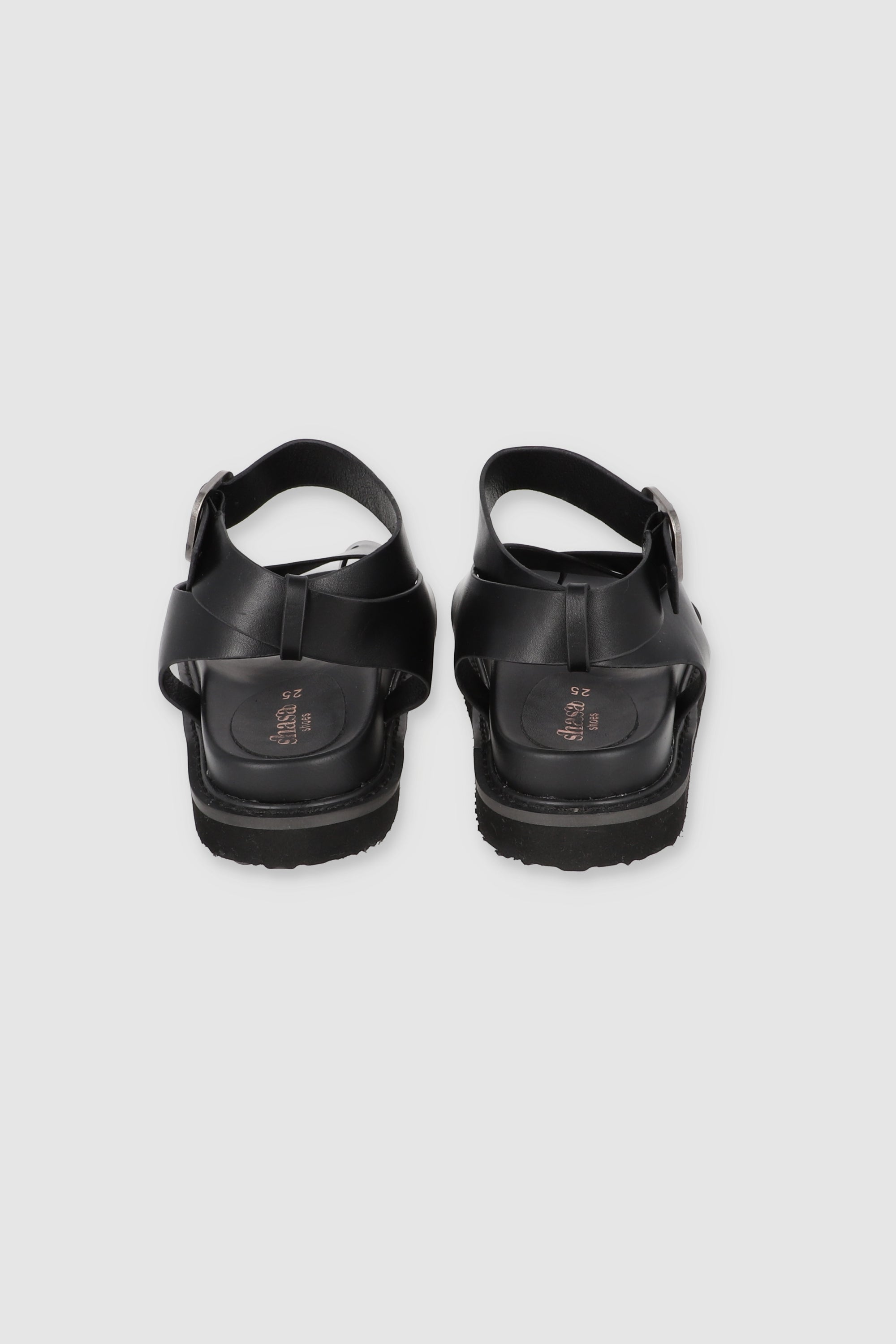 Gladiator sandal strips wide finger BLACK