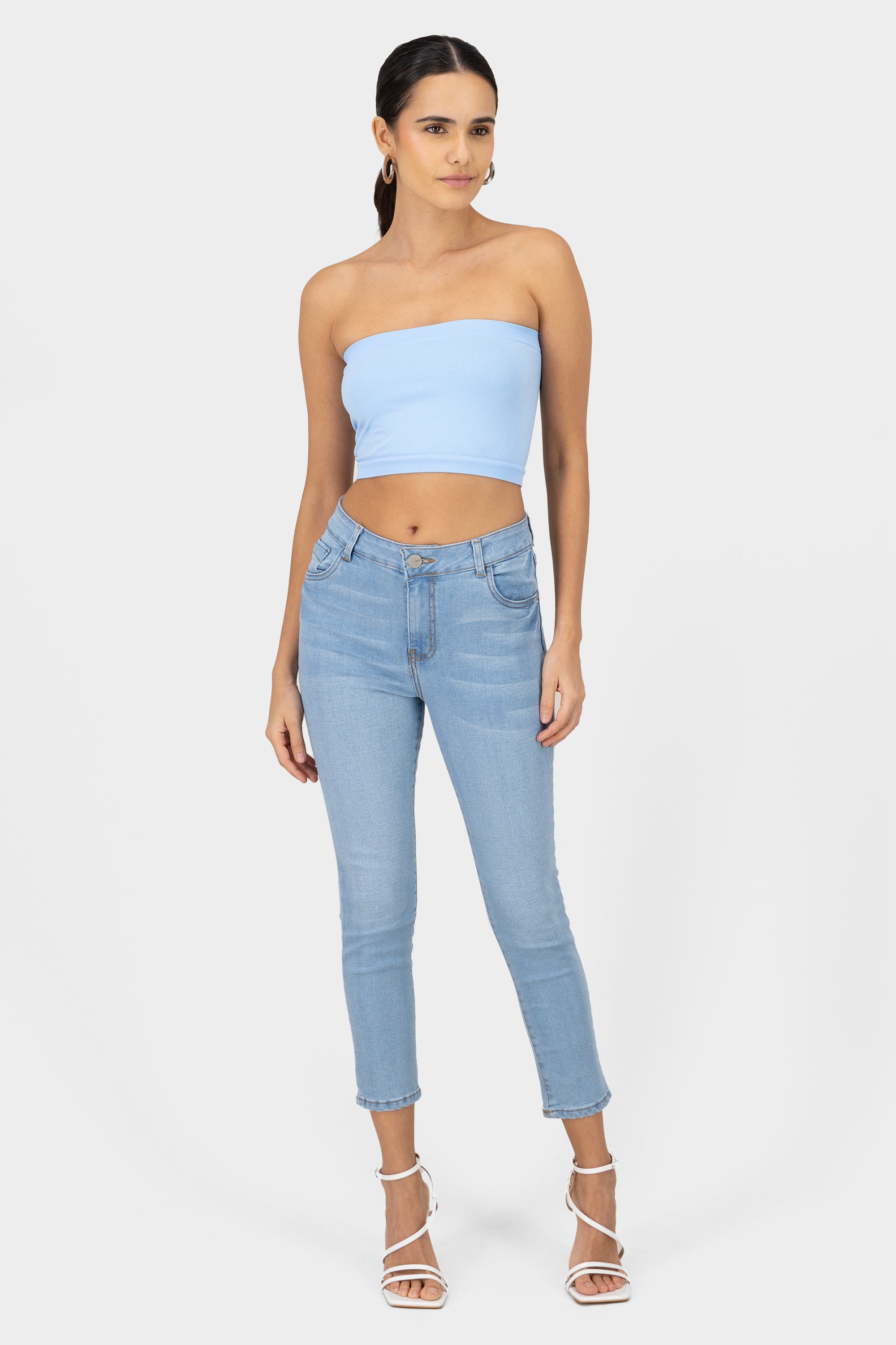 Jeans skinny cintura media LIGHT WASH