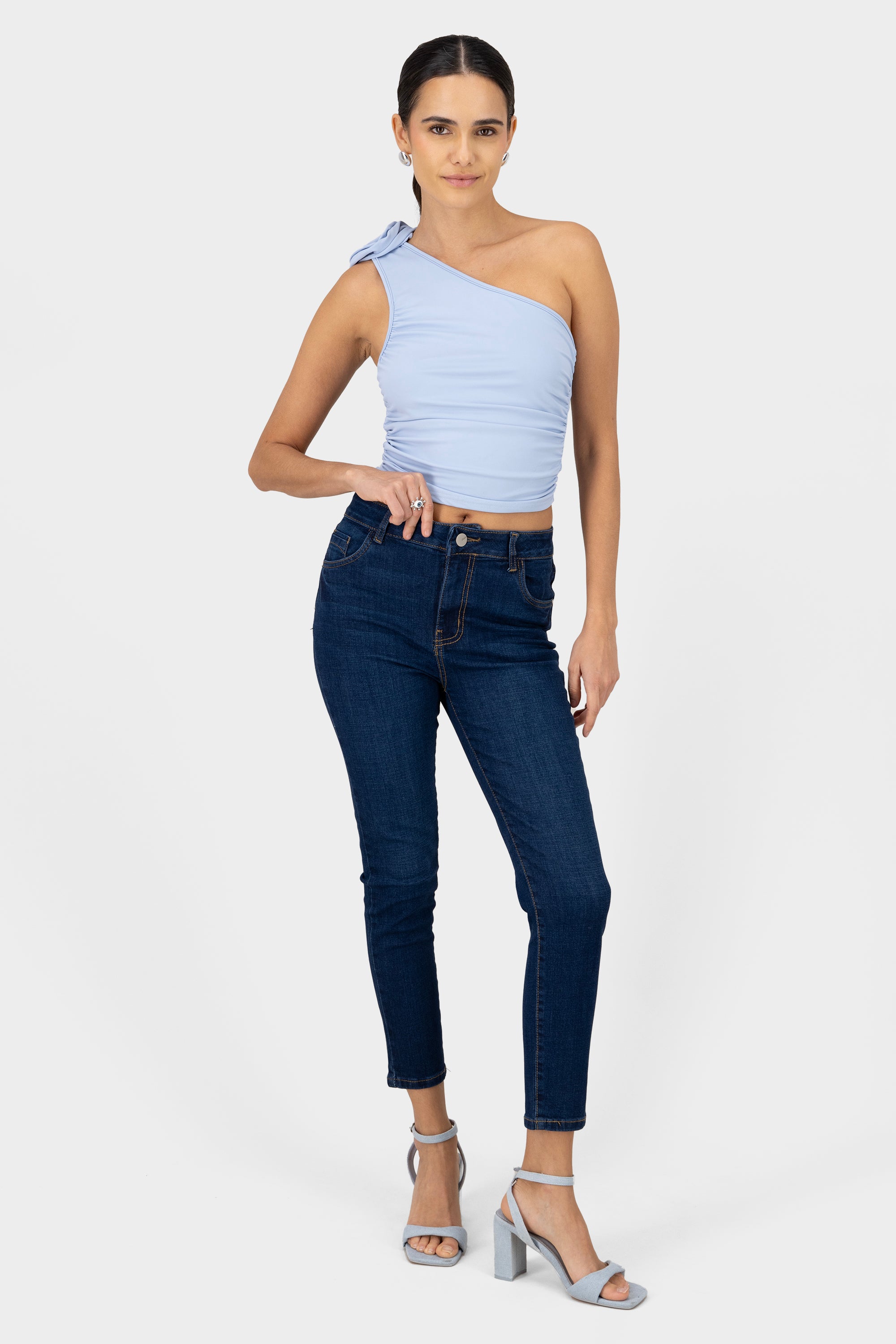 Jeans skinny cintura media DARK WASH