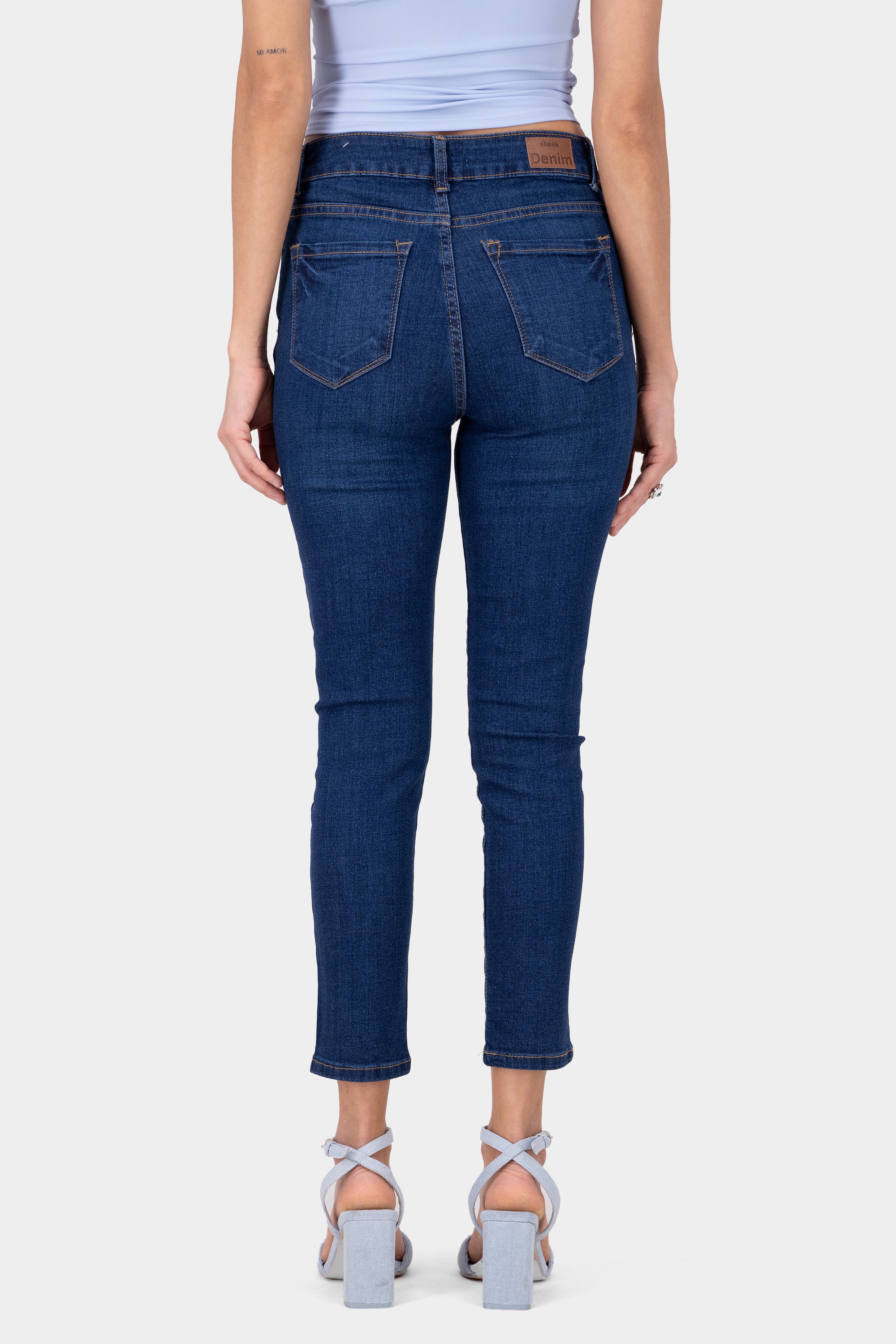 Jeans skinny cintura media DARK WASH