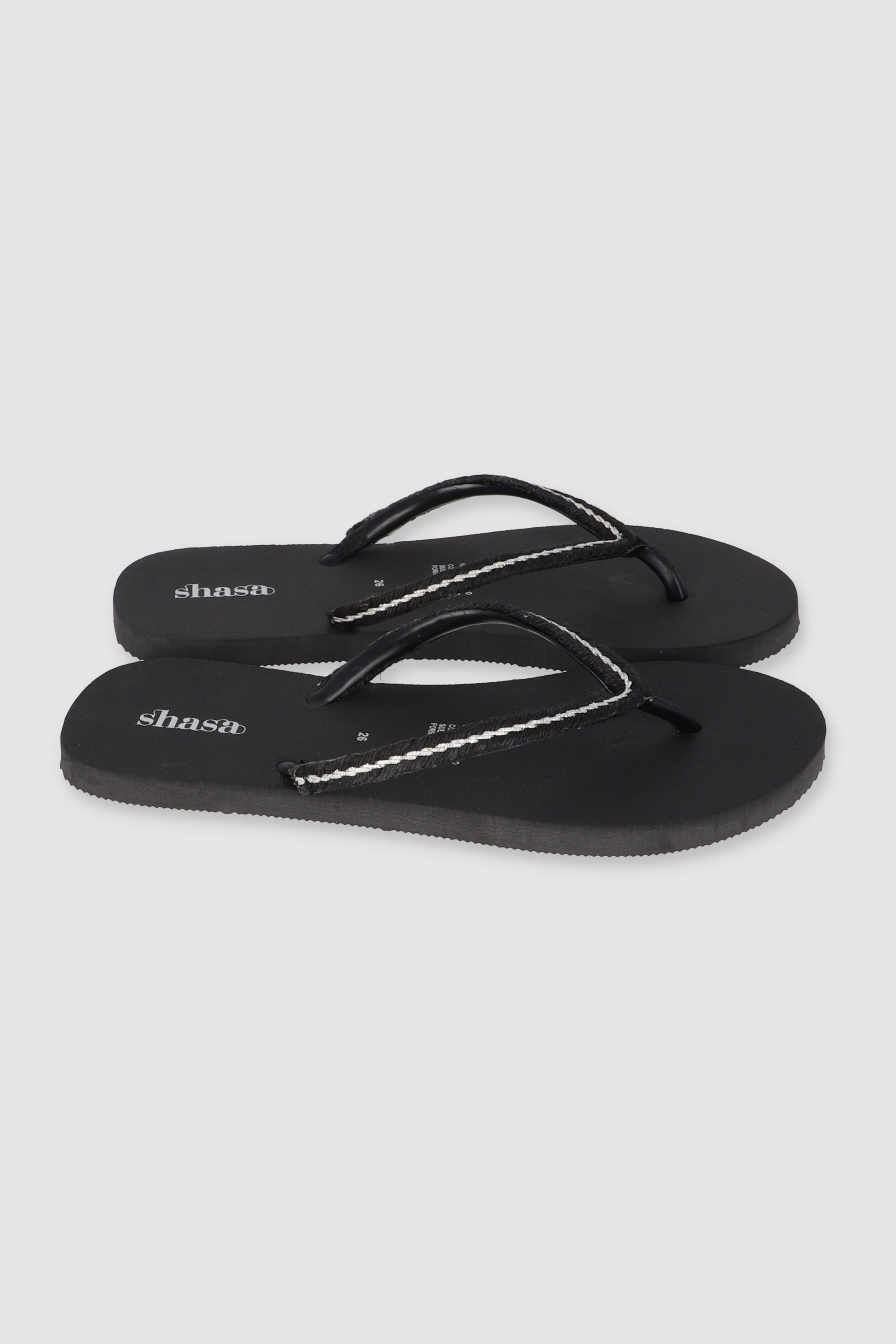 FLIP FLOP CHINELA BRILLOS TEJIDO NEGRO