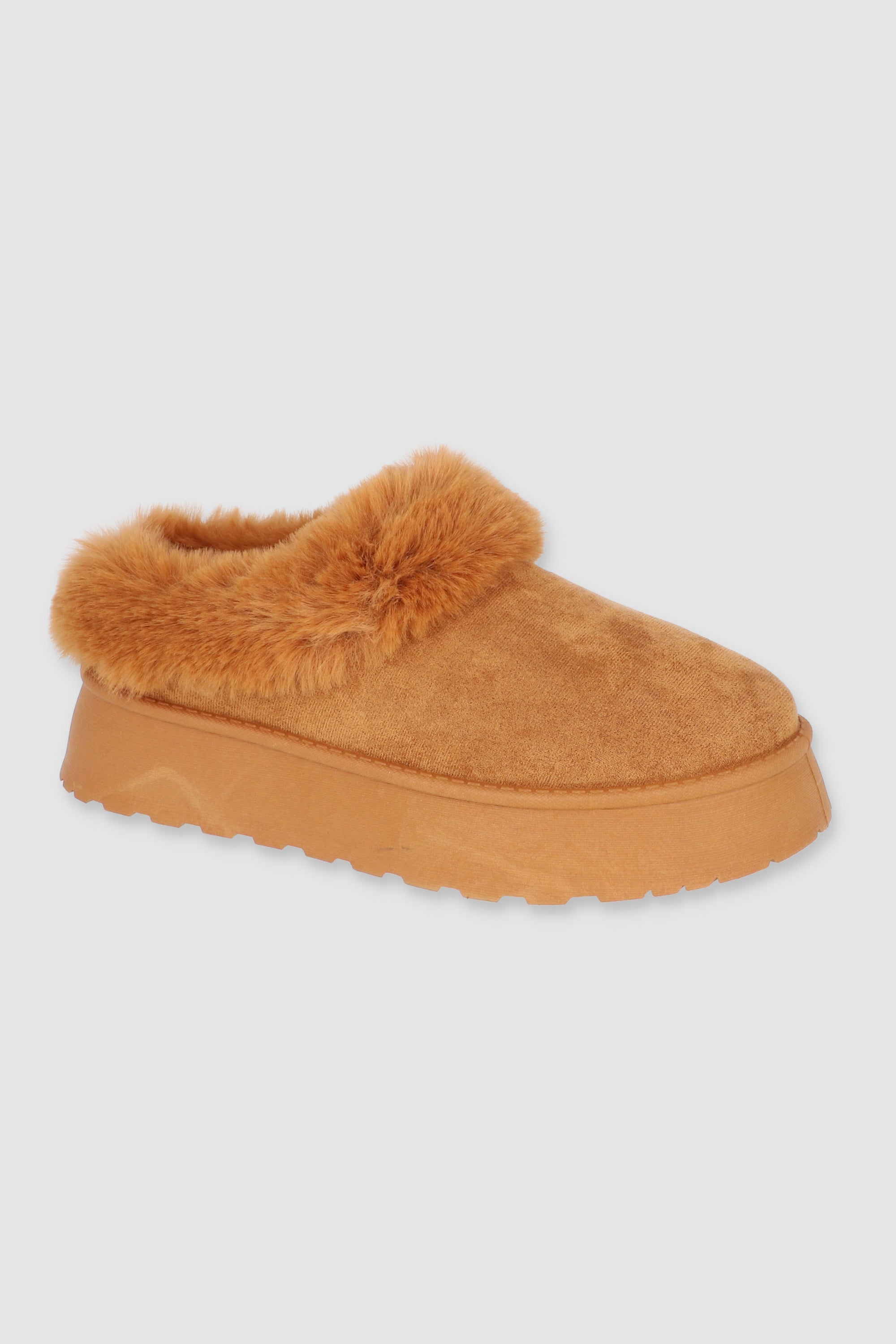 Pantufla Peluda Mula CAMELLO
