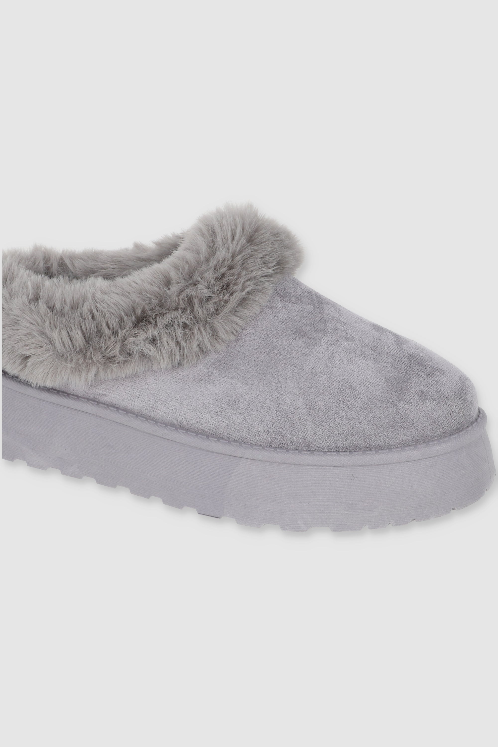 Pantufla Peluda Mula GRIS
