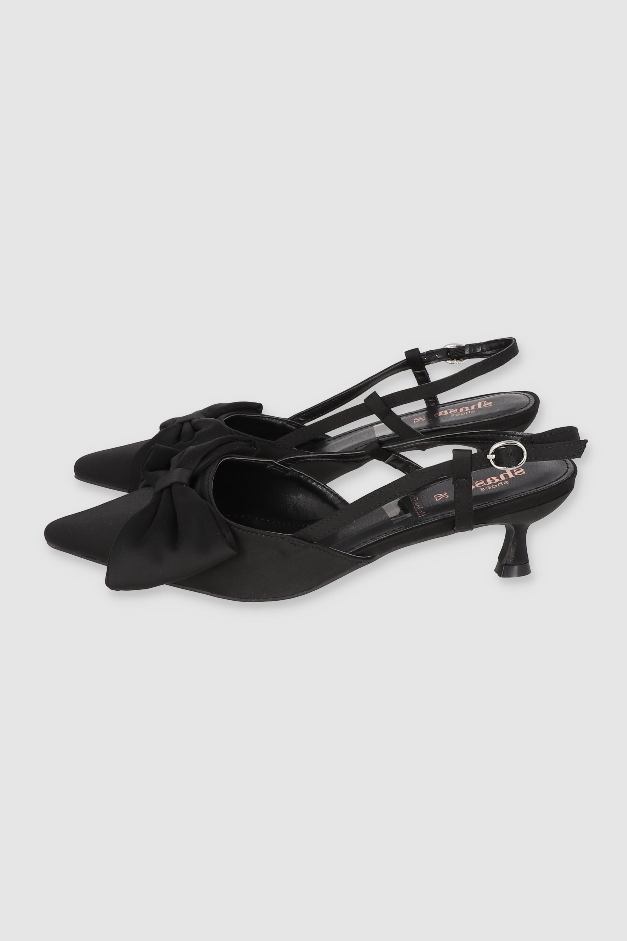 Tacón moño slingback NEGRO
