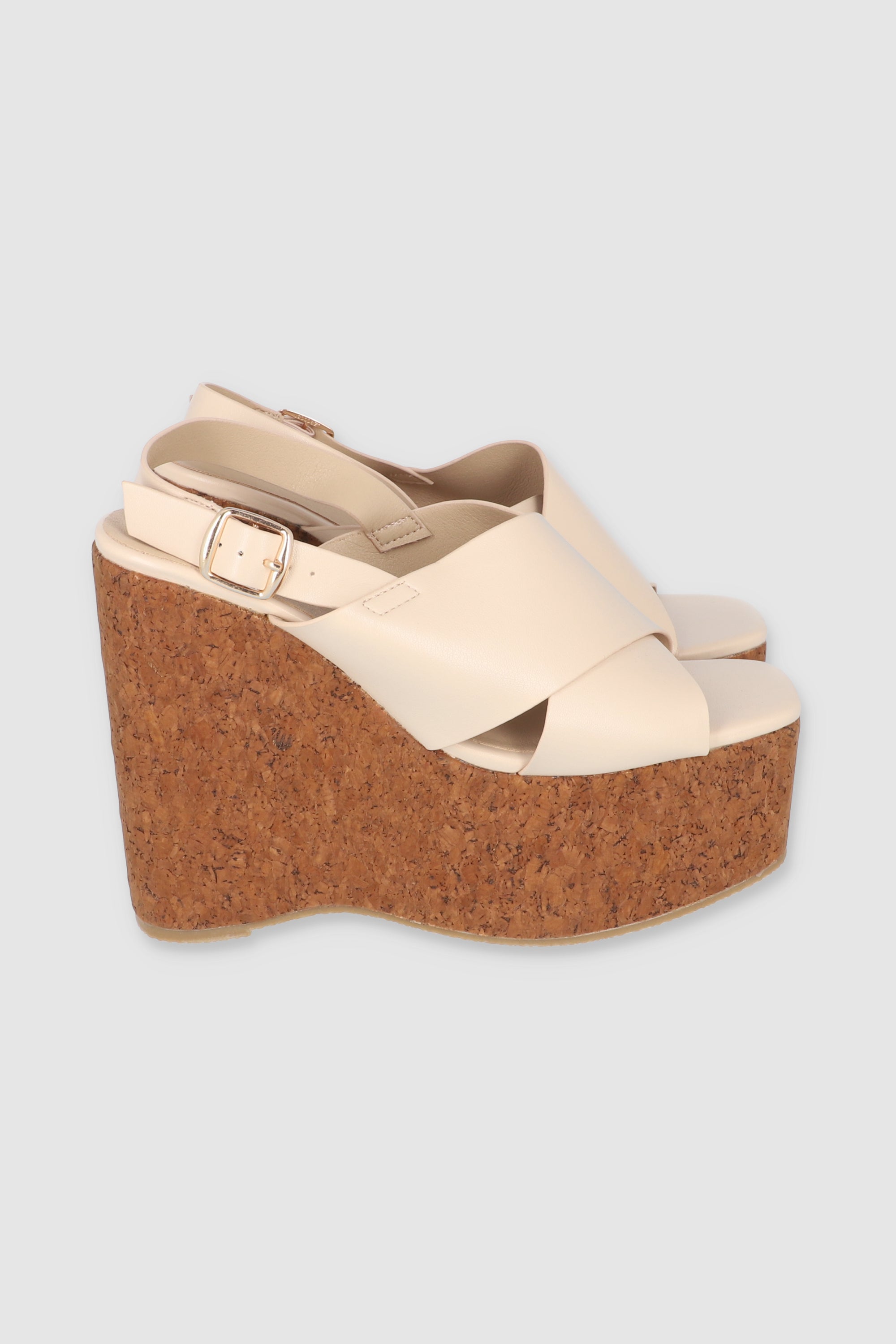 Cuña tiras anchas cruzadas destalonadas NUDE