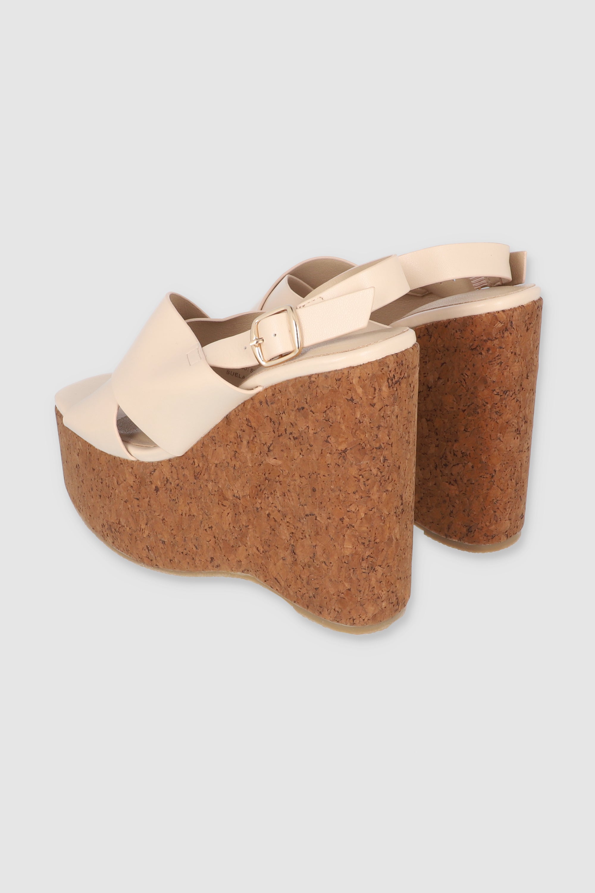 Cuña tiras anchas cruzadas destalonadas NUDE