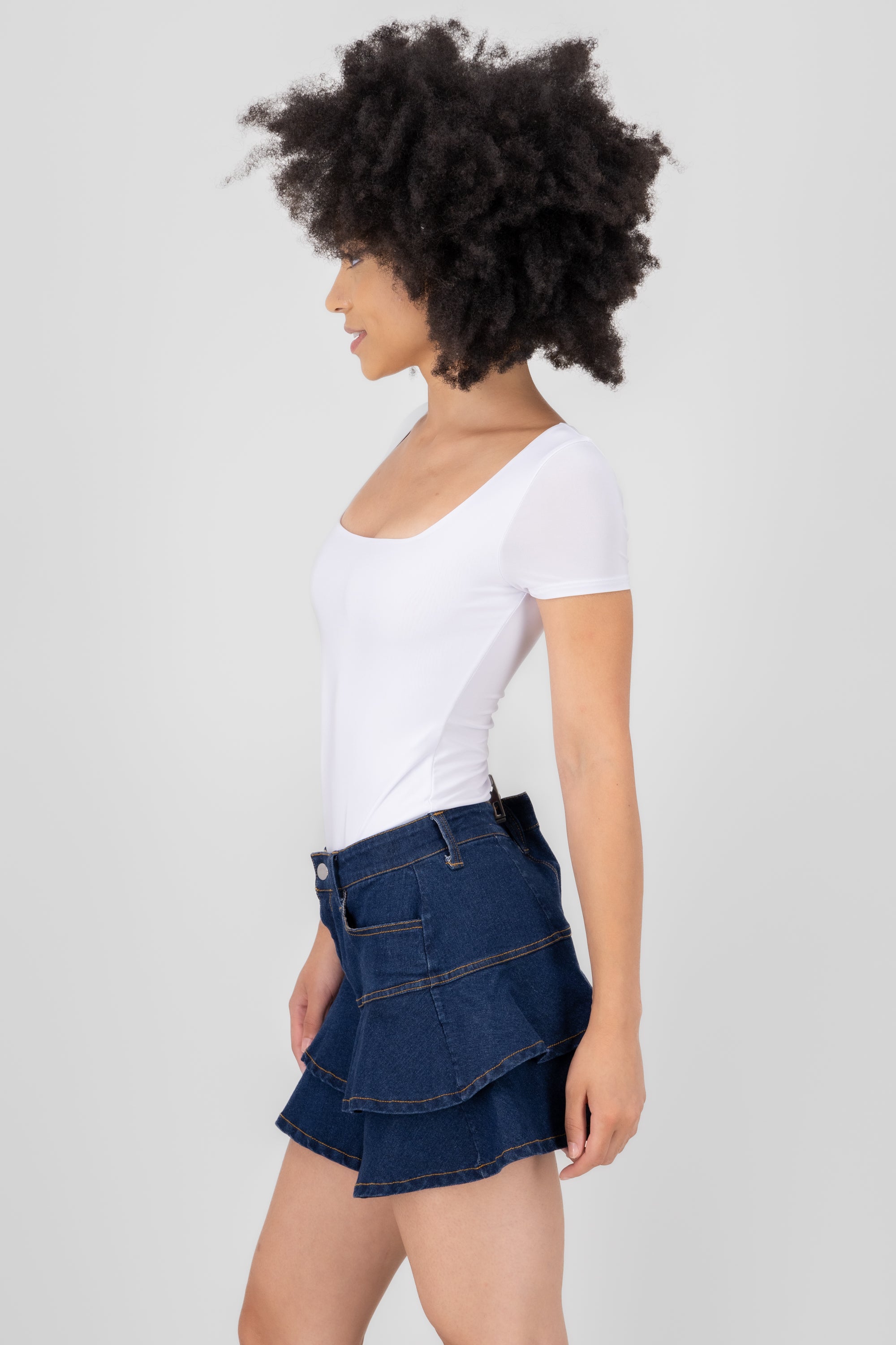 Body escote cuadrado doble tela BLANCO