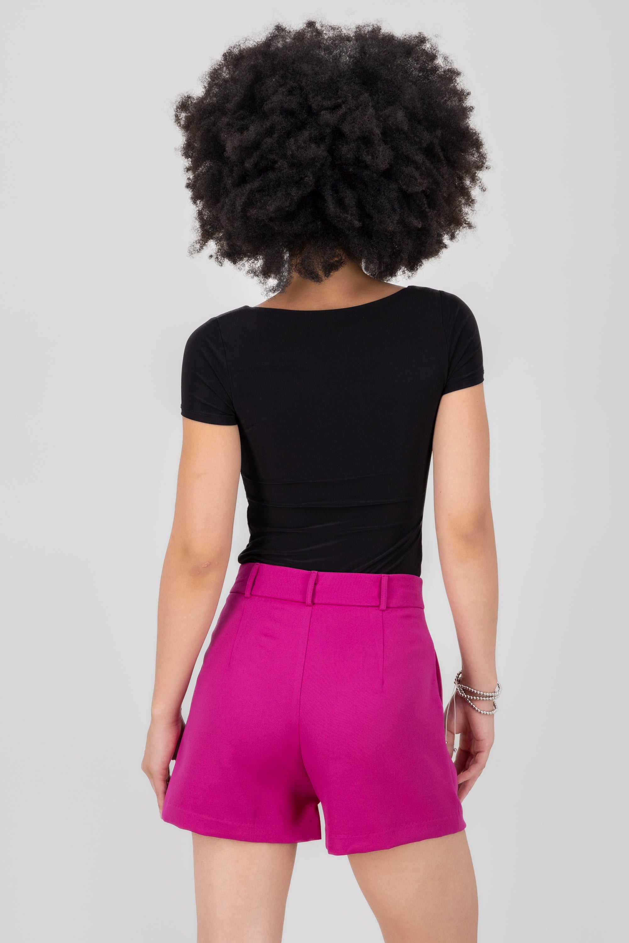 Body escote cuadrado doble tela NEGRO