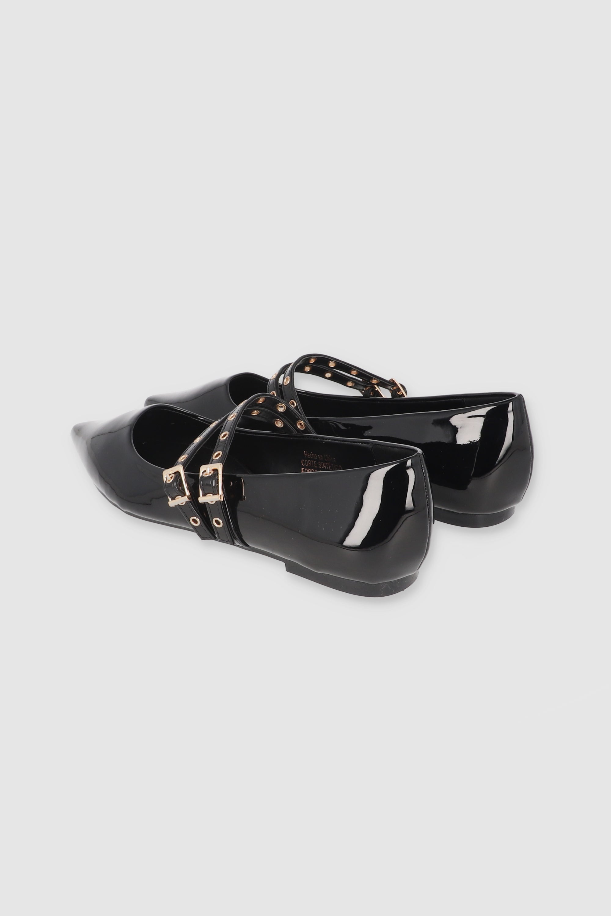 Flat puntal tiras delgadas eyelets NEGRO