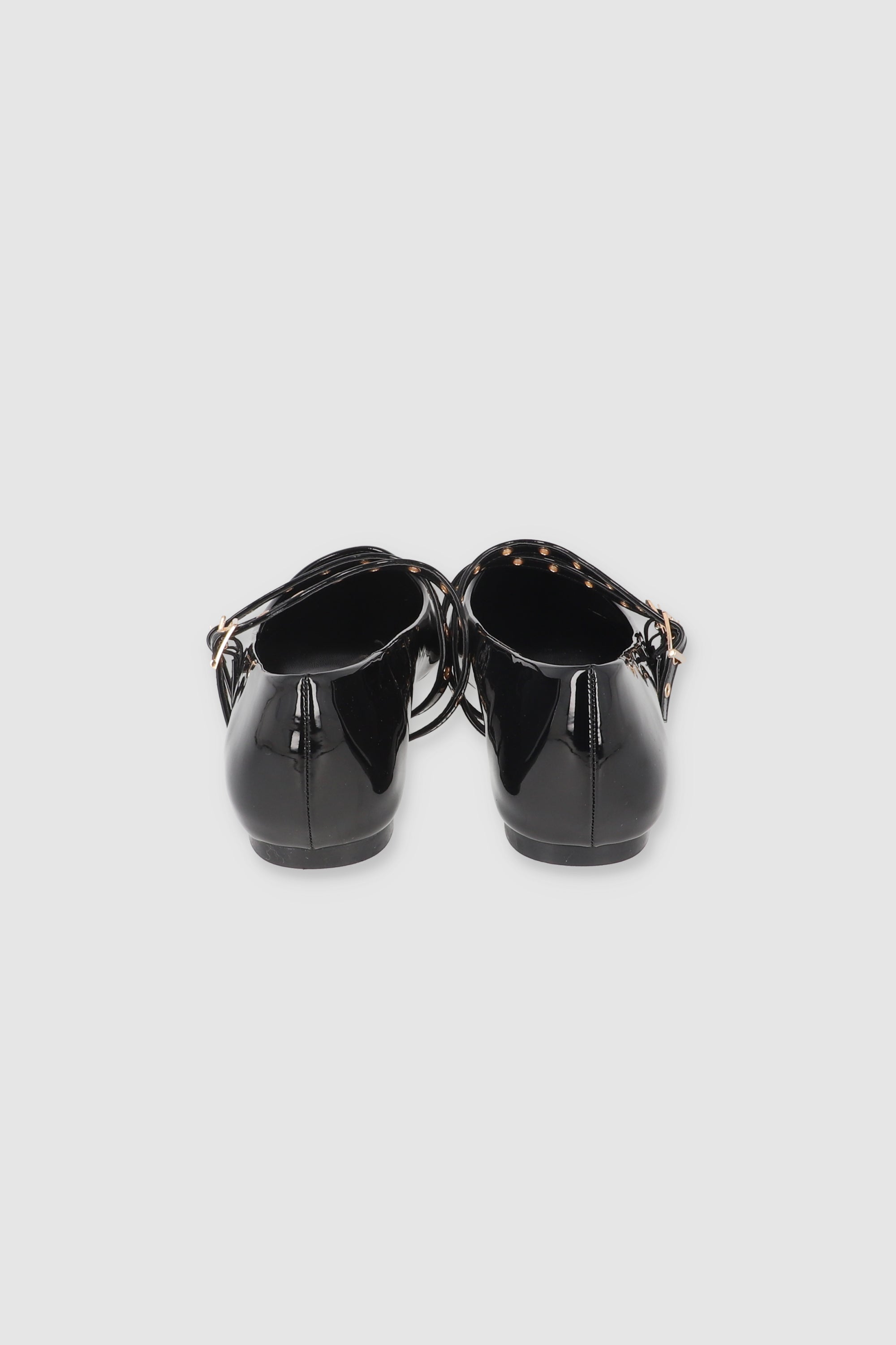 Flat puntal tiras delgadas eyelets NEGRO