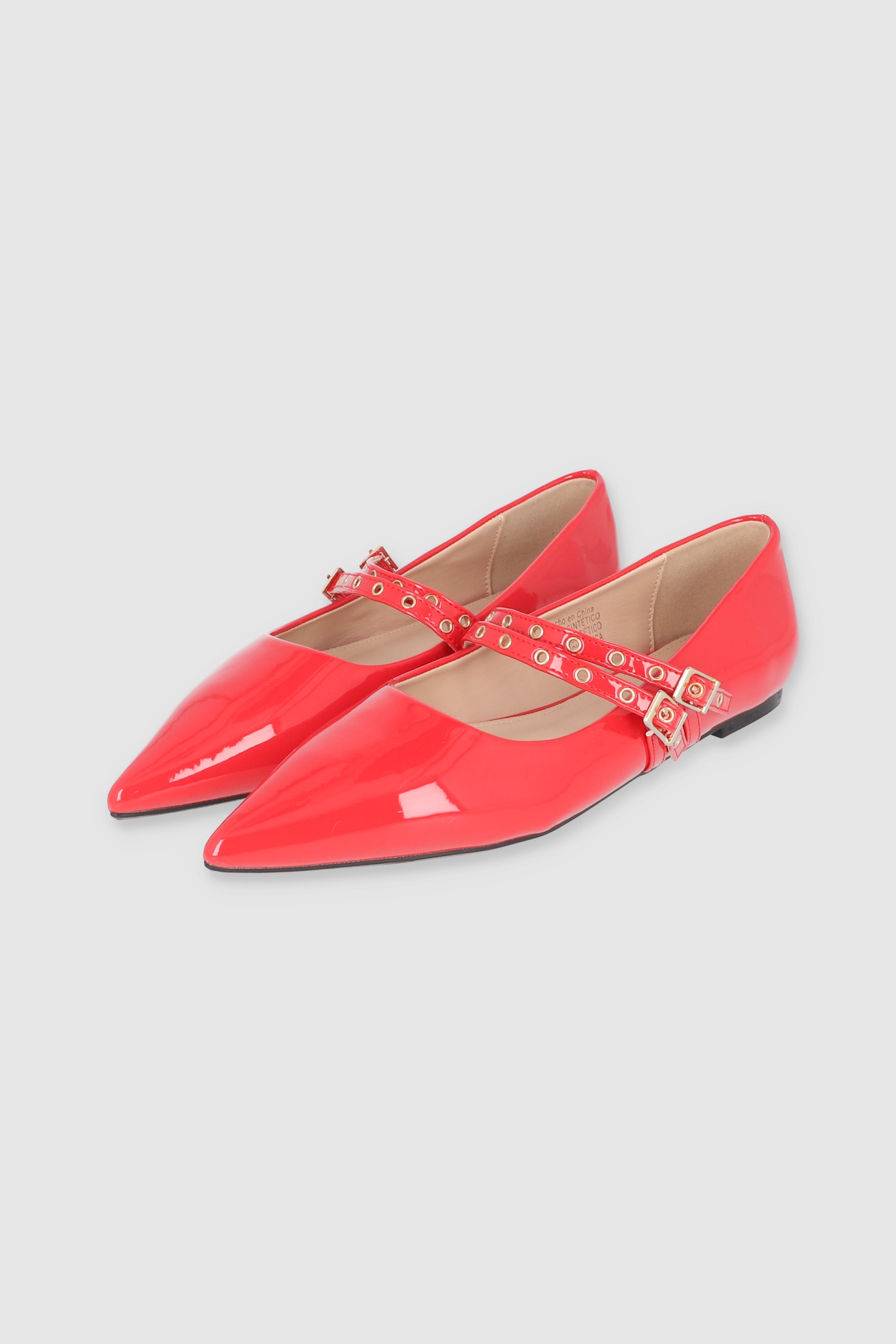 Flat puntal tiras delgadas eyelets ROJO