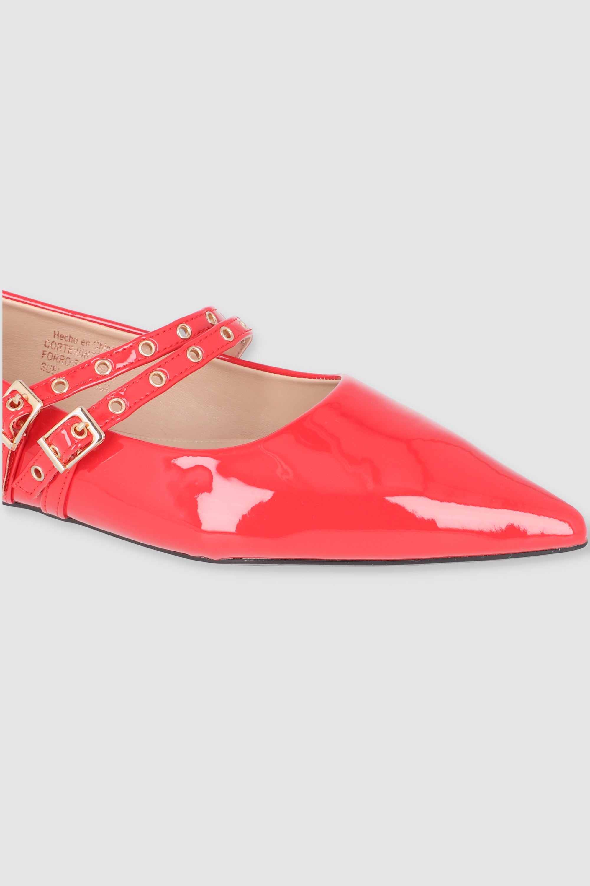 Flat puntal tiras delgadas eyelets ROJO