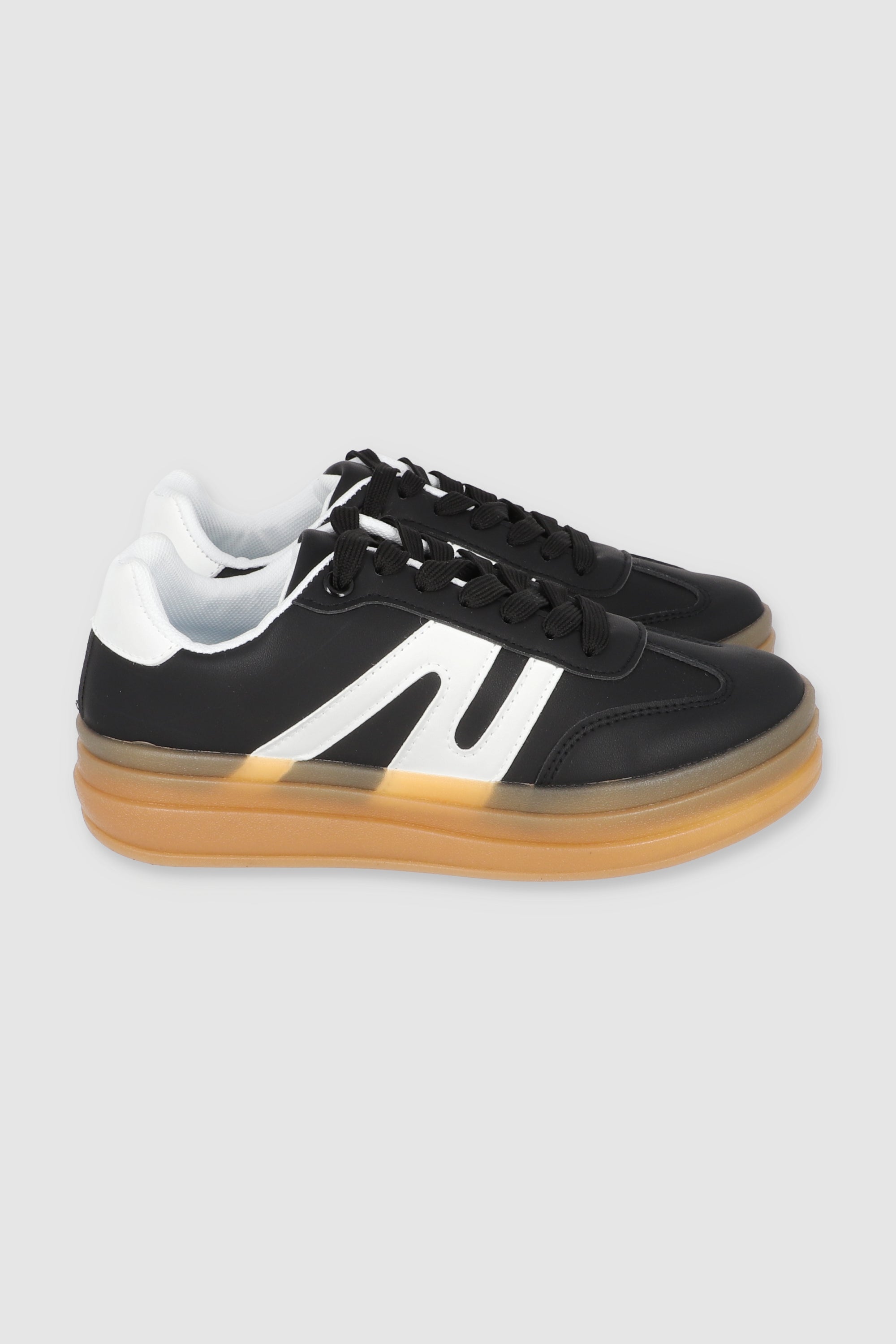 Tenis plataforma zigzag NEGRO