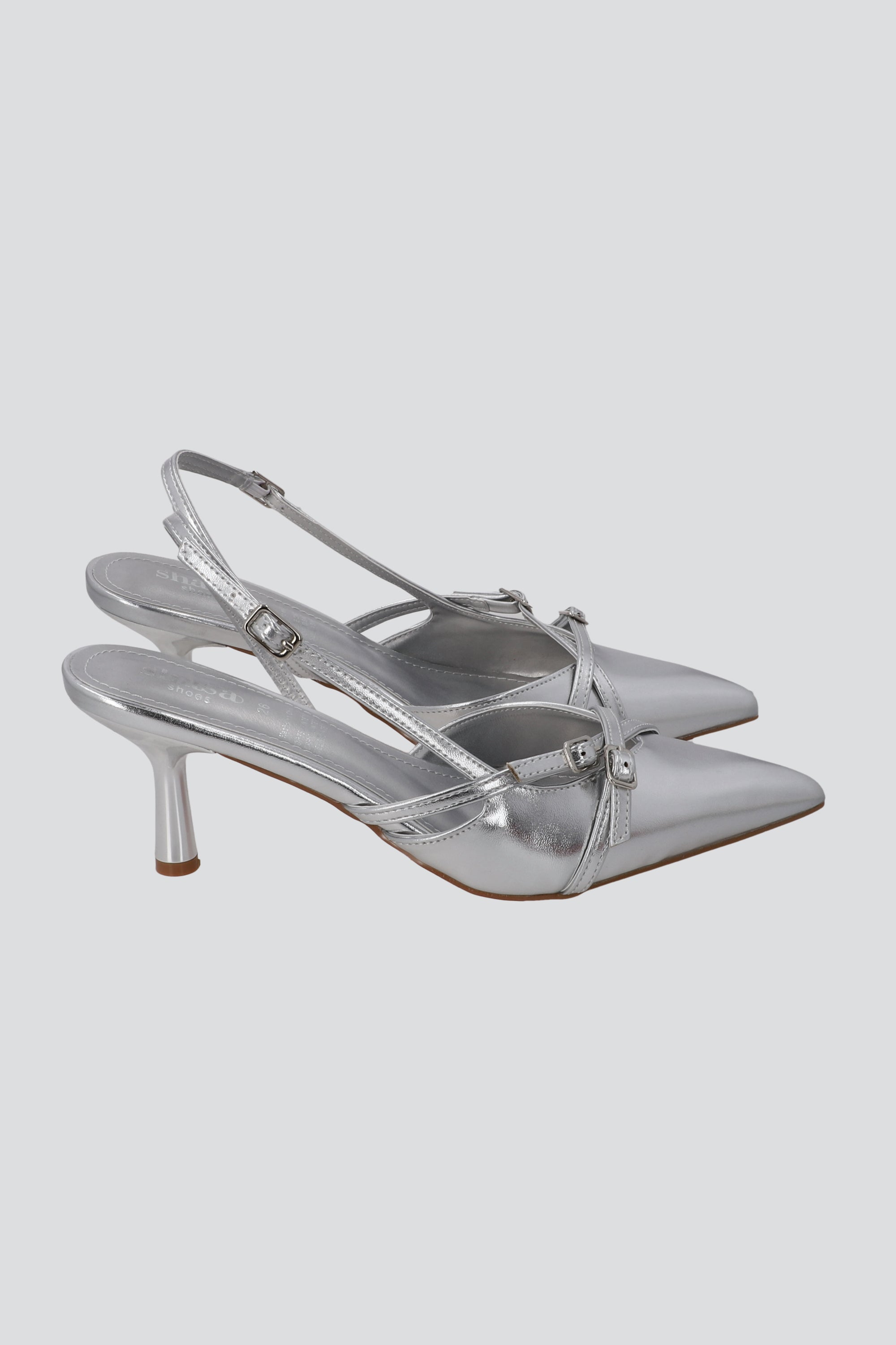 Tacón Pointy Tiras PLATA