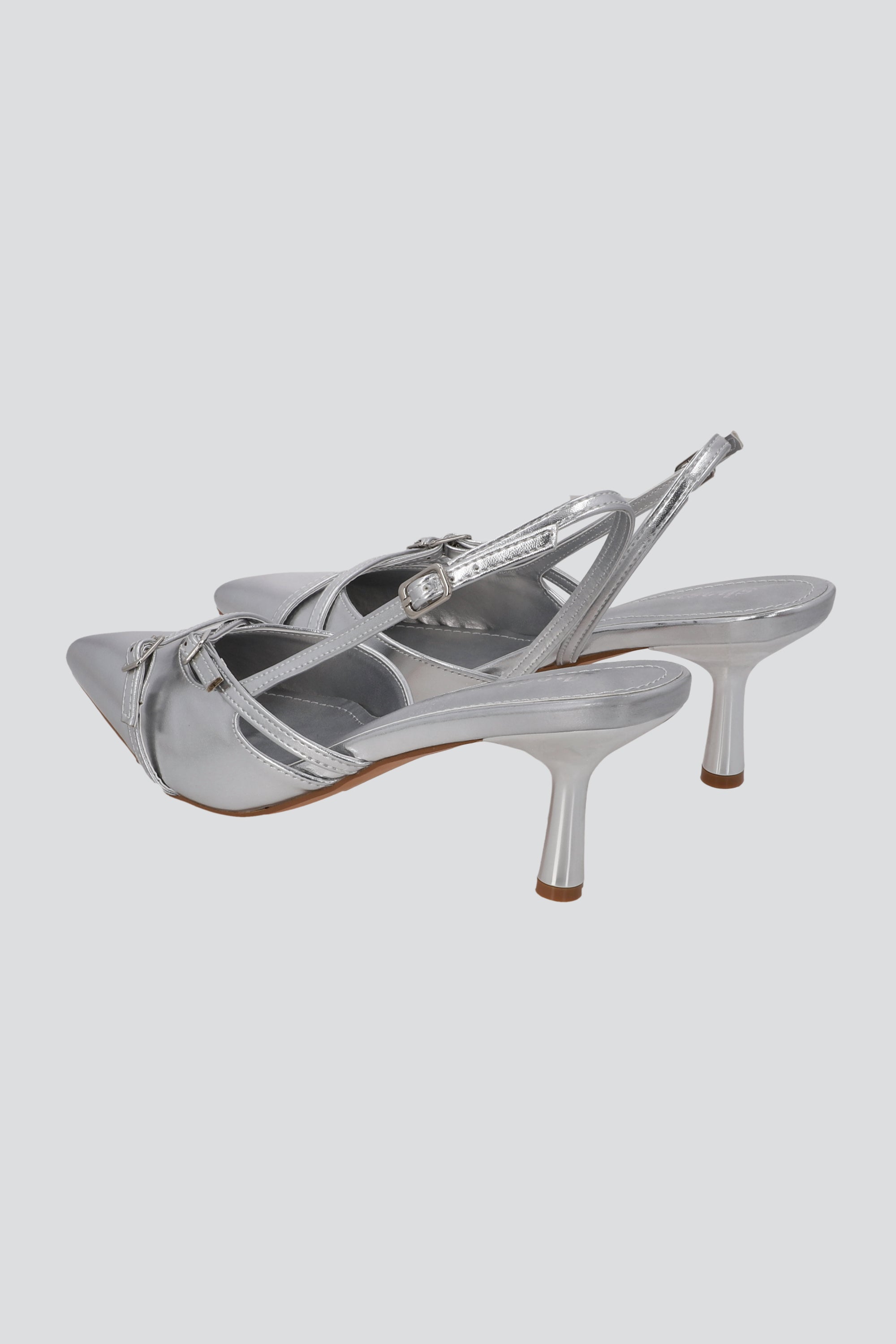 Tacón Pointy Tiras PLATA