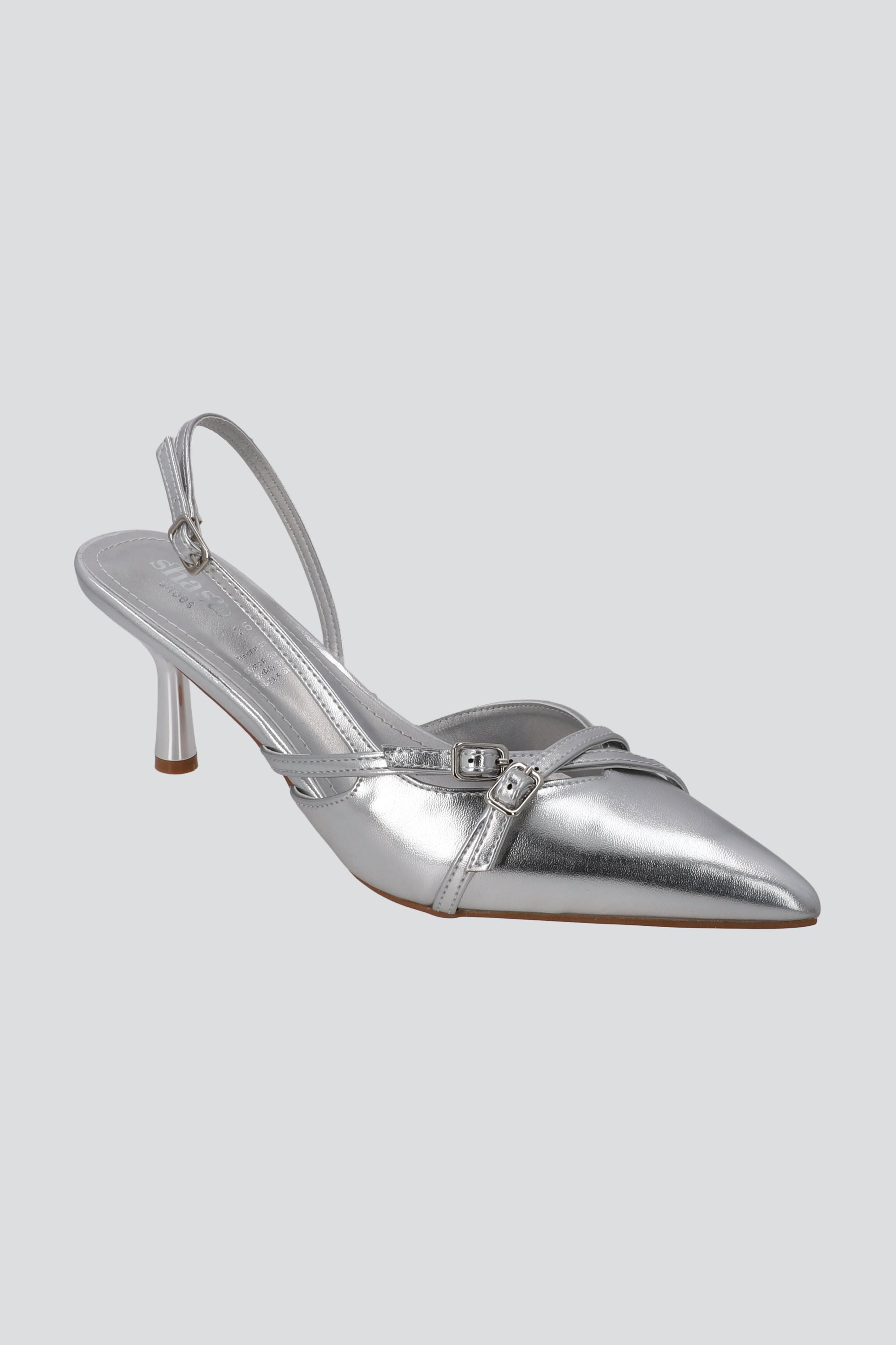 Tacón Pointy Tiras PLATA