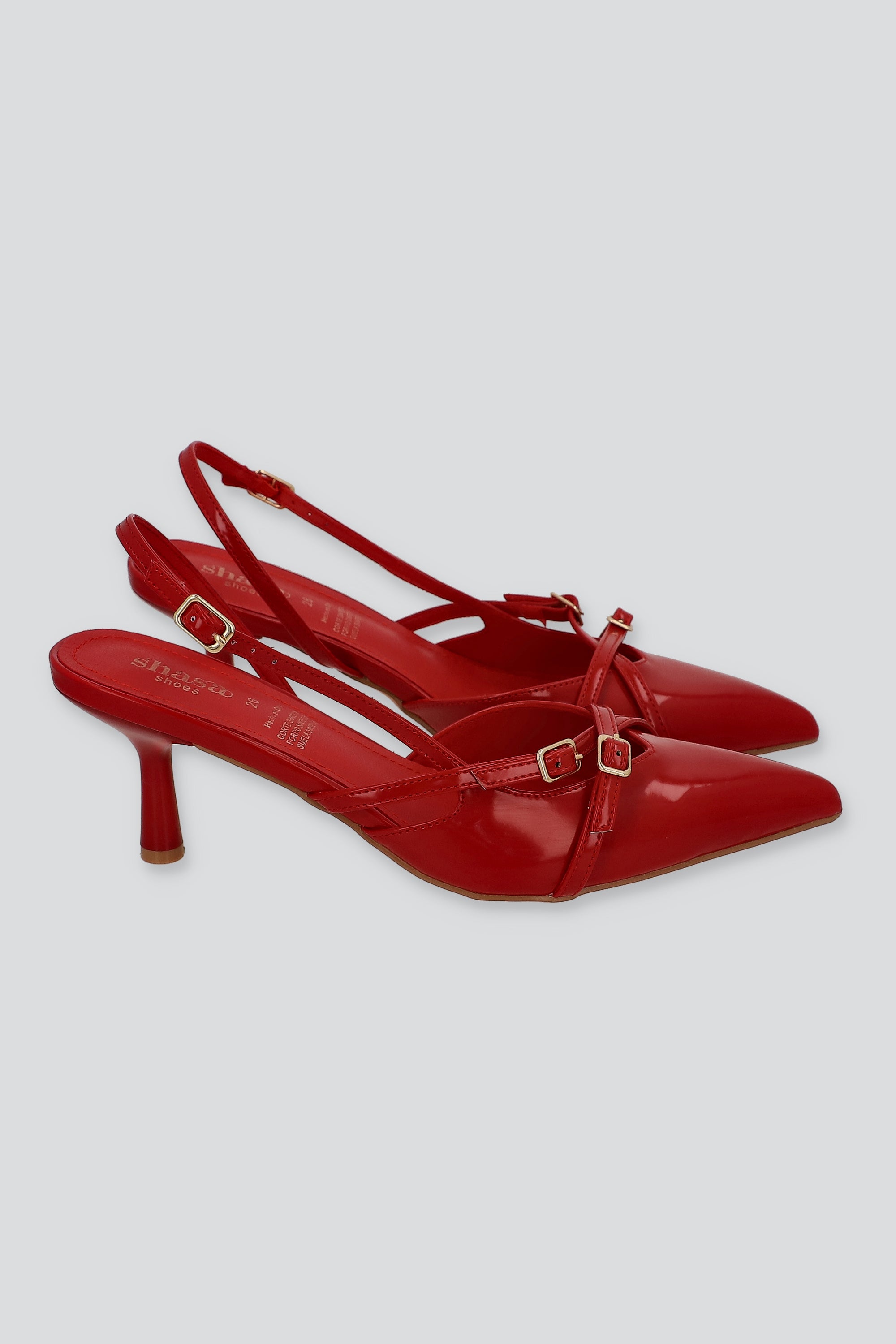 Tacón Pointy Tiras ROJO