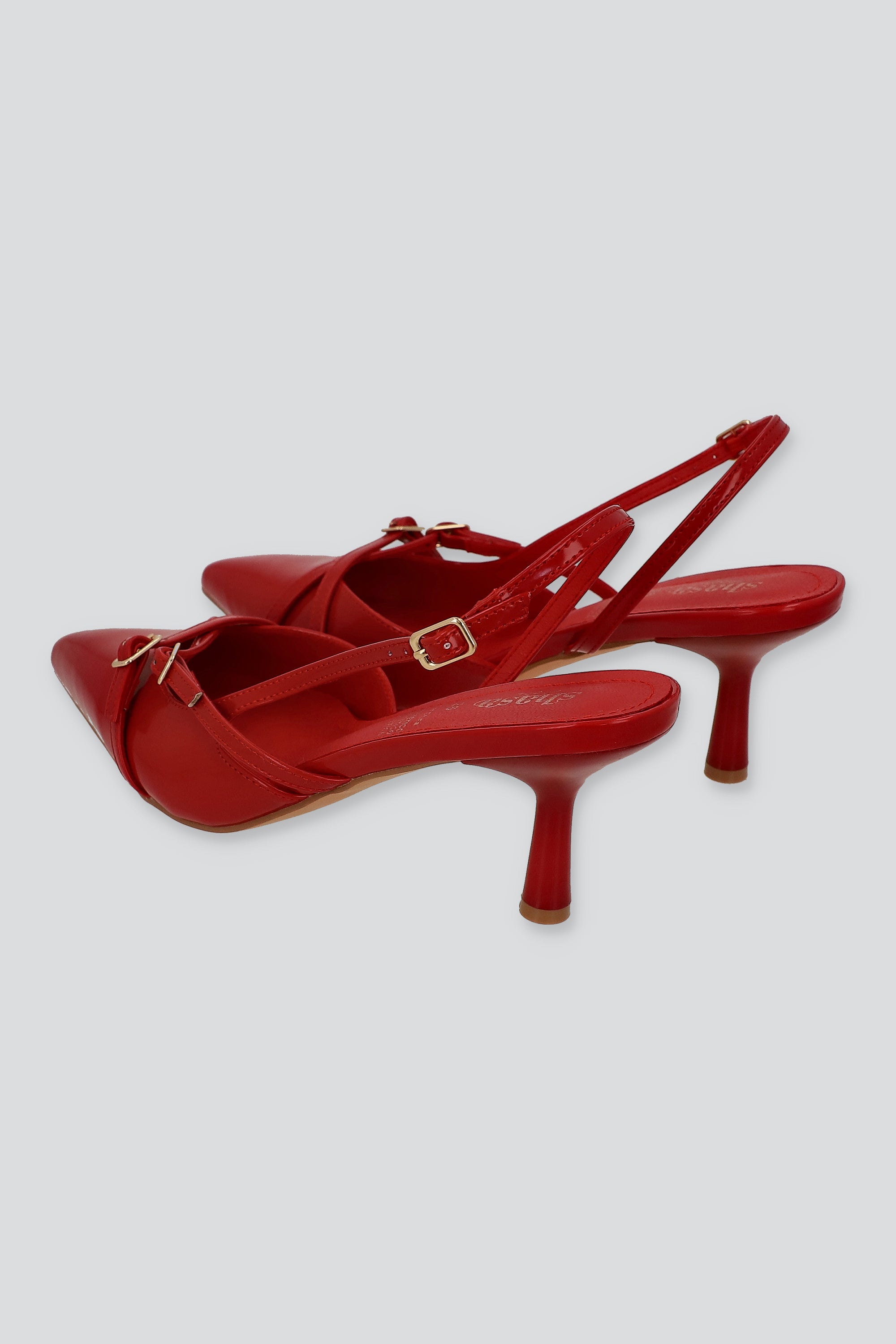Tacón Pointy Tiras ROJO